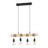 EGLO Townshend Hanglamp - E27 - 70 cm - Zwart/Bruin