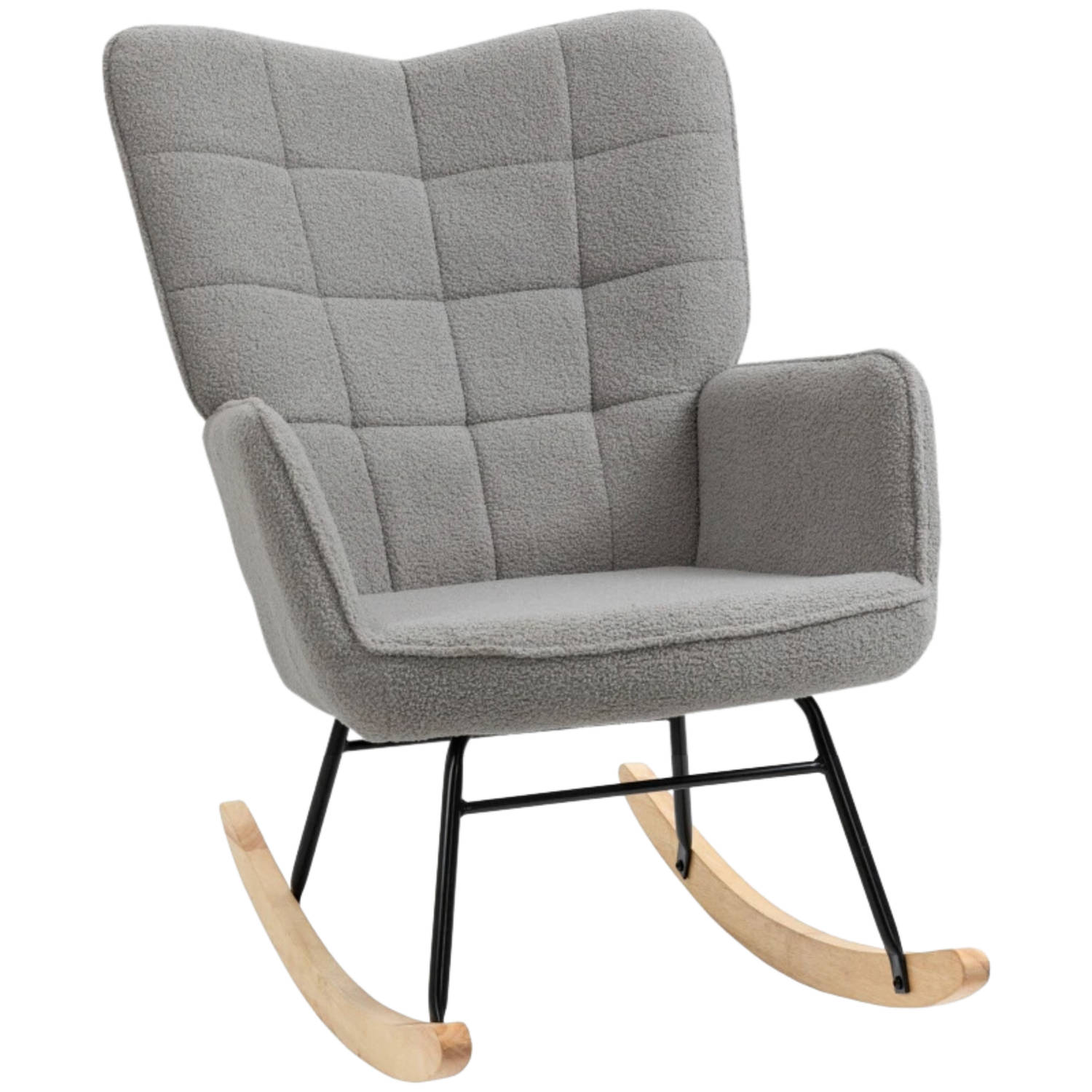 Schommelstoel Stoelen Meubels Relaxfauteuil Grijs 92 cm x 71 cm x 101 cm