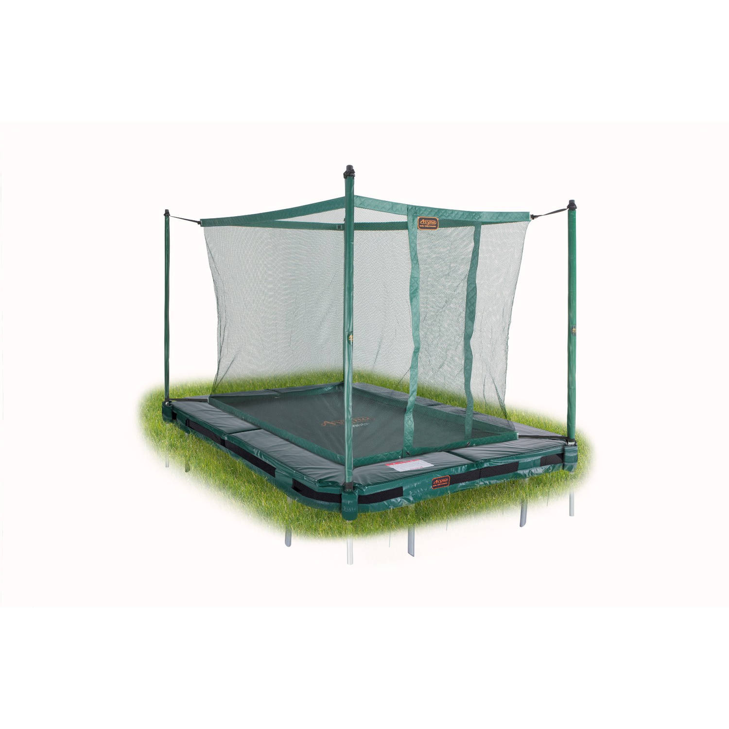 Avyna PRO-LINE InGround trampoline 215x155 cm met veiligheidsnet Groen