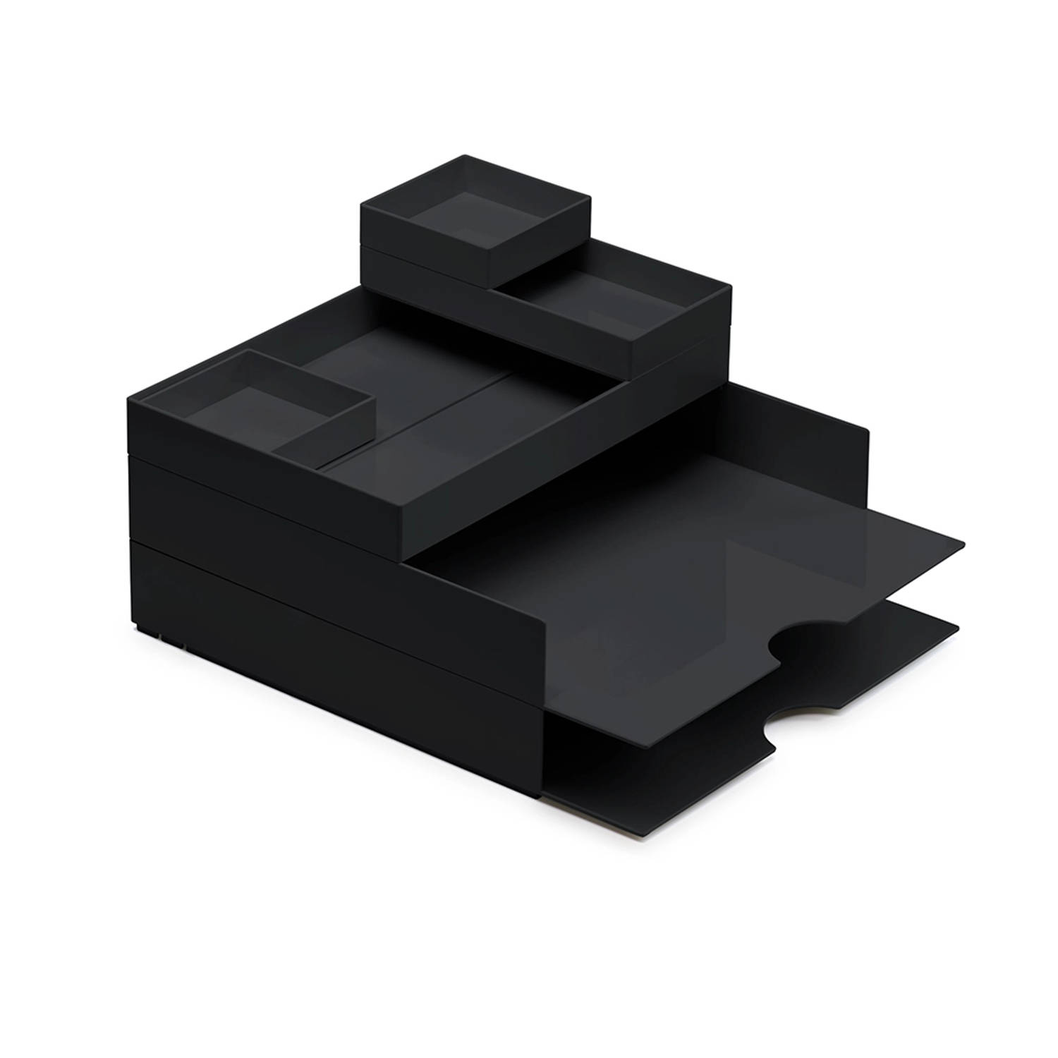Bureau brievenbakjes zwart Orplast - Brievenbakje 2x + 4-delige set