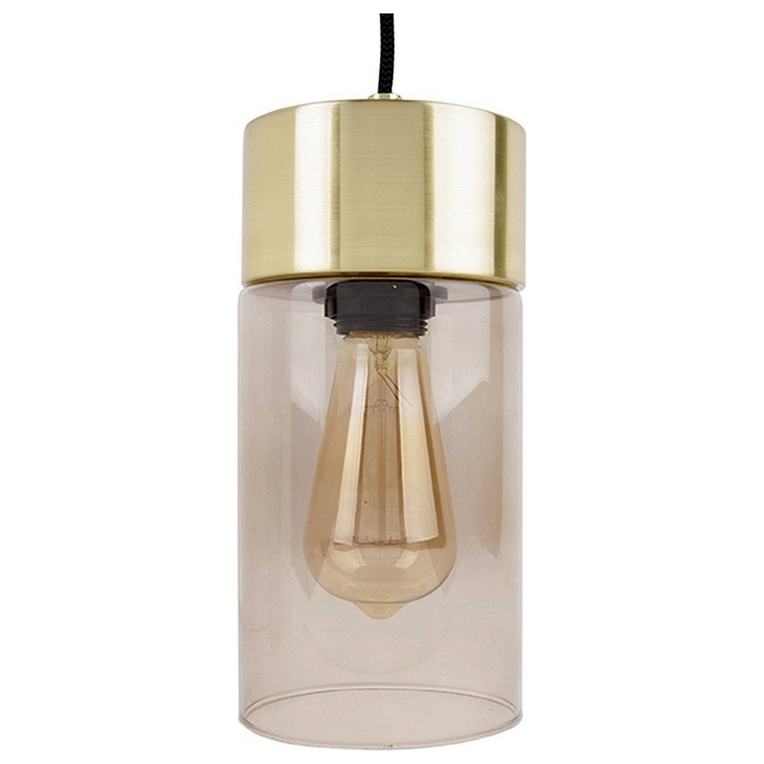 Hanglamp Lax Warm grijs glas Goud Incl. lichtbron Leitmotiv