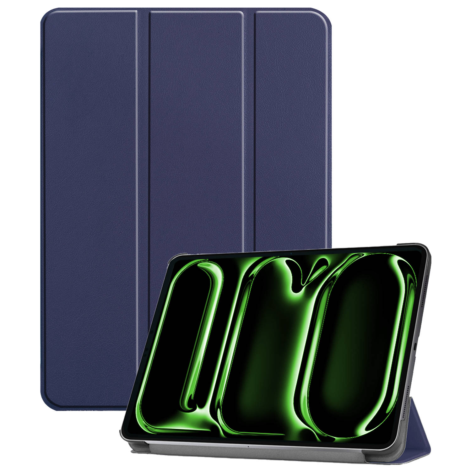 Hoesje Geschikt voor iPad Pro 2024 (13 inch) Hoes Case Tablet Hoesje Tri-fold - Hoes Geschikt voor iPad Pro 2024 13 inch (7e generatie) Hoesje Hard Cover Bookcase Hoes - Donkerblau