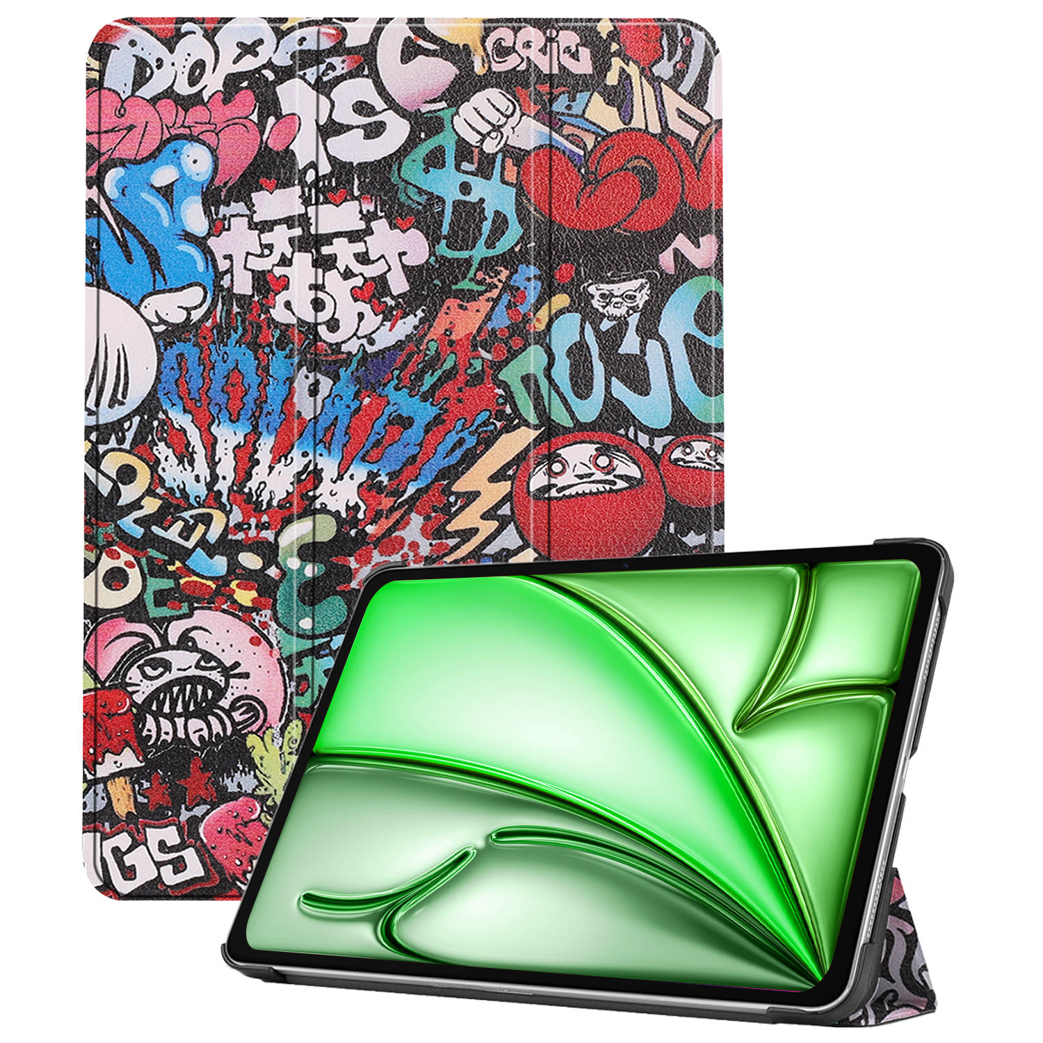 Hoesje Geschikt voor iPad Air 6 (11 inch) Hoes Case Tablet Hoesje Tri-fold - Hoes Geschikt voor iPad Air 2024 (11 inch) Hoesje Hard Cover Bookcase Hoes - Graffity
