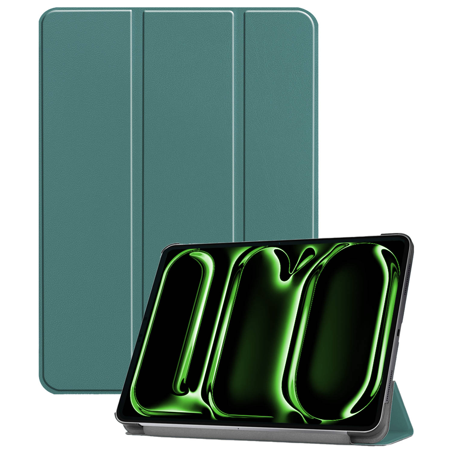 Hoesje Geschikt voor iPad Pro 2024 (11 inch) Hoes Case Tablet Hoesje Tri-fold - Hoes Geschikt voor iPad Pro 2024 11 inch (7e generatie) Hoesje Hard Cover Bookcase Hoes - Donkergroe