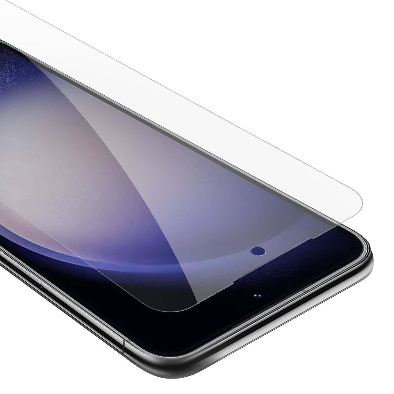 Cadorabo Pantser film compatibel met Samsung Galaxy S23 PLUS - Beschermende film in KRISTALHELDER - Geharde (Tempered) display beschermglas in 9H hardheid met 3D Touch