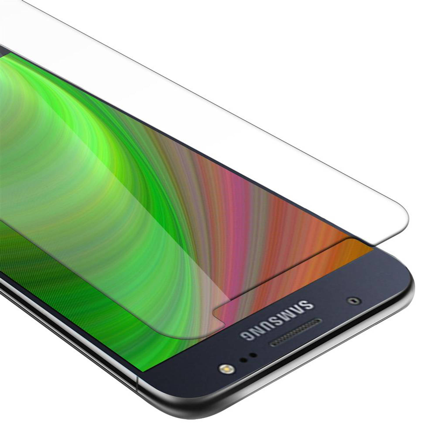 Cadorabo Pantser film voor Samsung Galaxy J5 2015 - Beschermende film in KRISTALHELDER - Geharde (Tempered) display beschermglas in 9H hardheid met 3D Touch