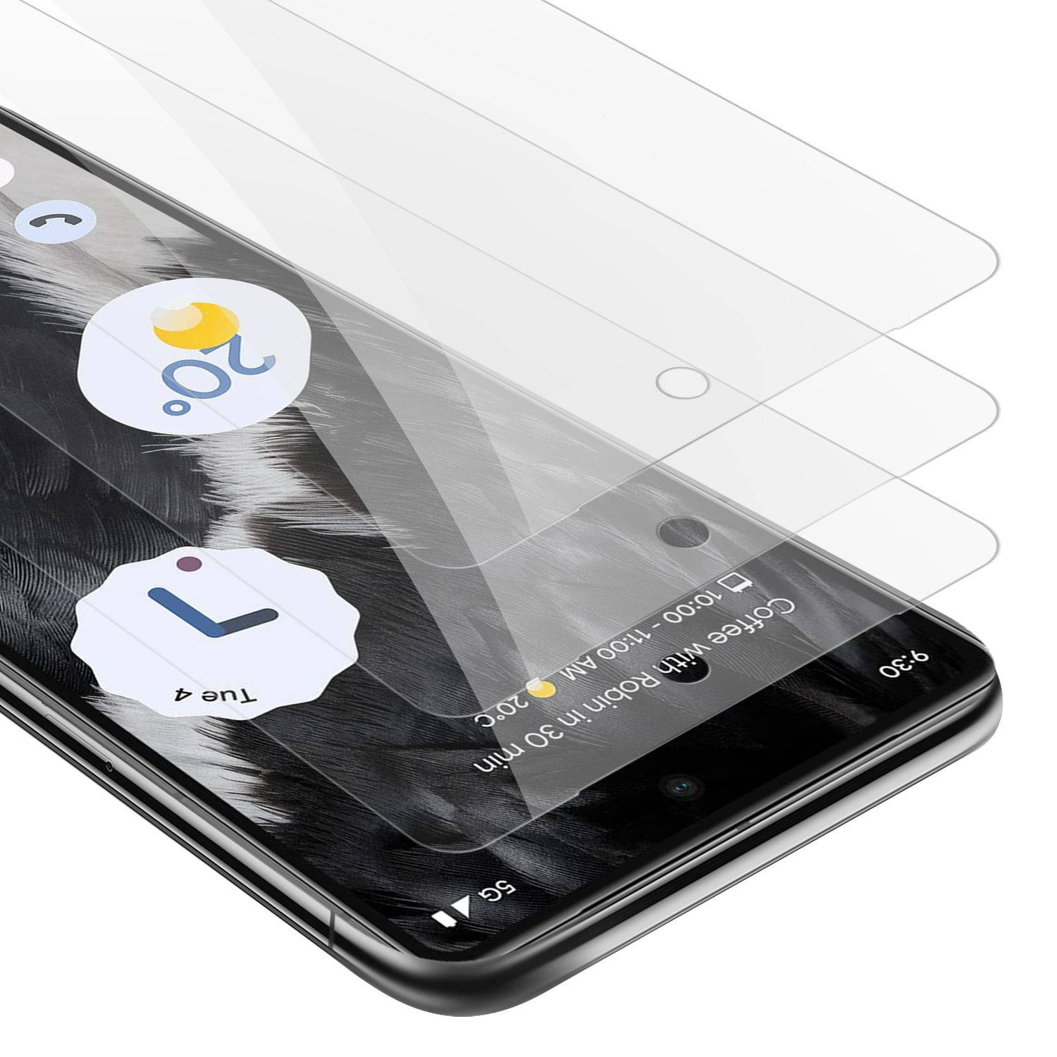 Cadorabo 3x Screenprotector voor Google PIXEL 7 - Beschermende Pantser Film in KRISTALHELDER - Getemperd (Tempered) Display beschermend glas in 9H hardheid met 3D Touch