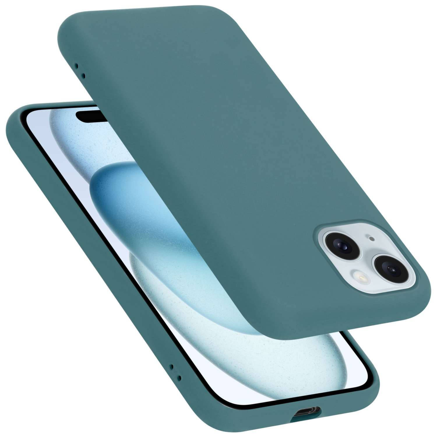 Cadorabo Hoesje voor Apple iPhone 15 in LIQUID GROEN - Beschermhoes gemaakt van flexibel TPU silicone Case Cover
