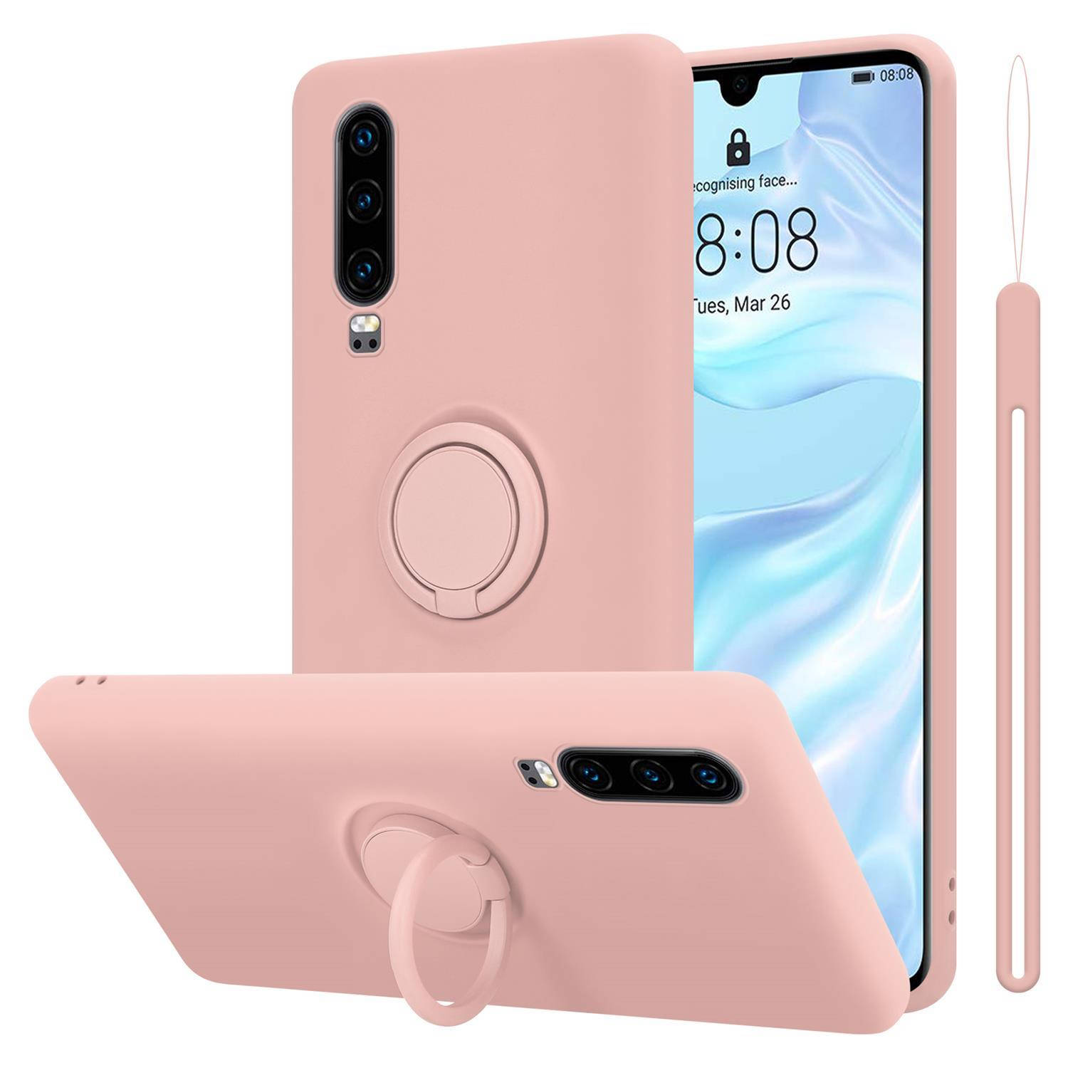 Cadorabo Hoesje geschikt voor Huawei P30 in LIQUID ROZE Beschermhoes van TPU silicone Case Cover met