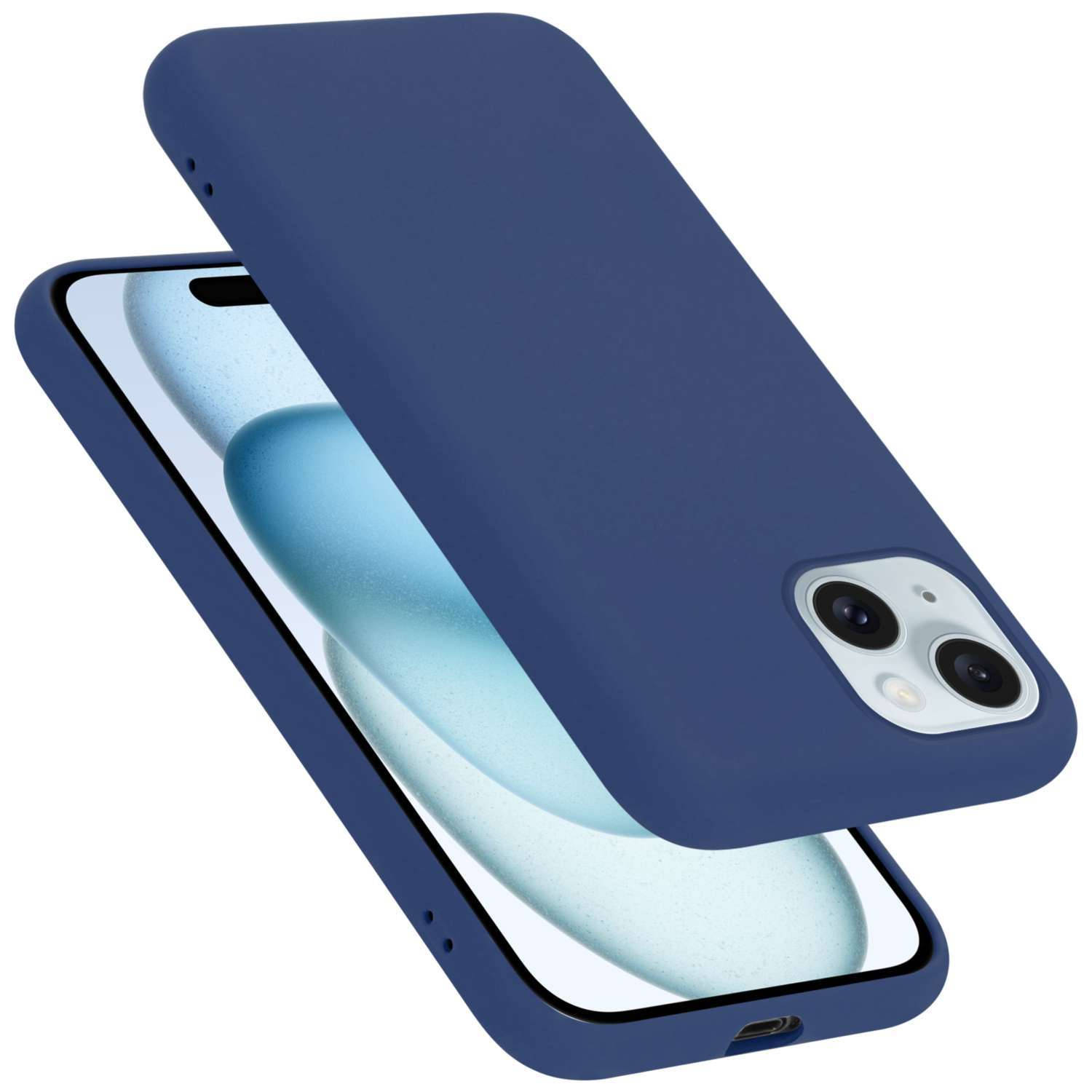 Cadorabo Hoesje geschikt voor Apple iPhone 15 PLUS Case in LIQUID BLAUW Beschermhoes TPU silicone Co