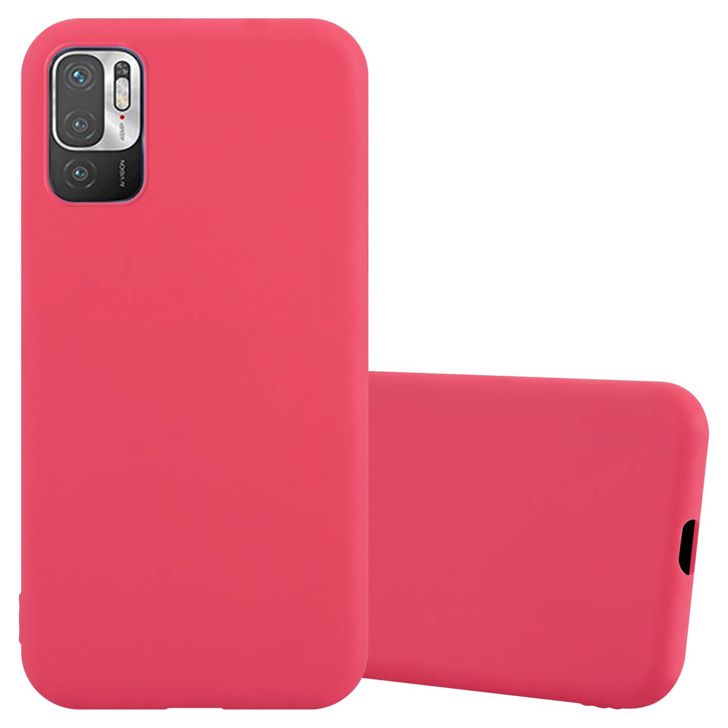 Cadorabo Hoesje voor Xiaomi RedMi NOTE 10 5G / POCO M3 PRO 5G in CANDY ROOD - Beschermhoes gemaakt van flexibel TPU silicone