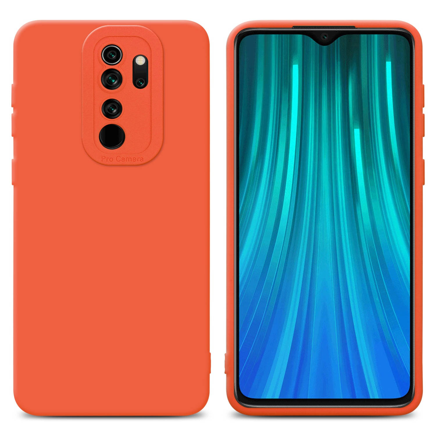 Cadorabo Hoesje voor Xiaomi RedMi NOTE 8 PRO in FLUID ORANJE - Beschermhoes gemaakt van flexibel TPU silicone