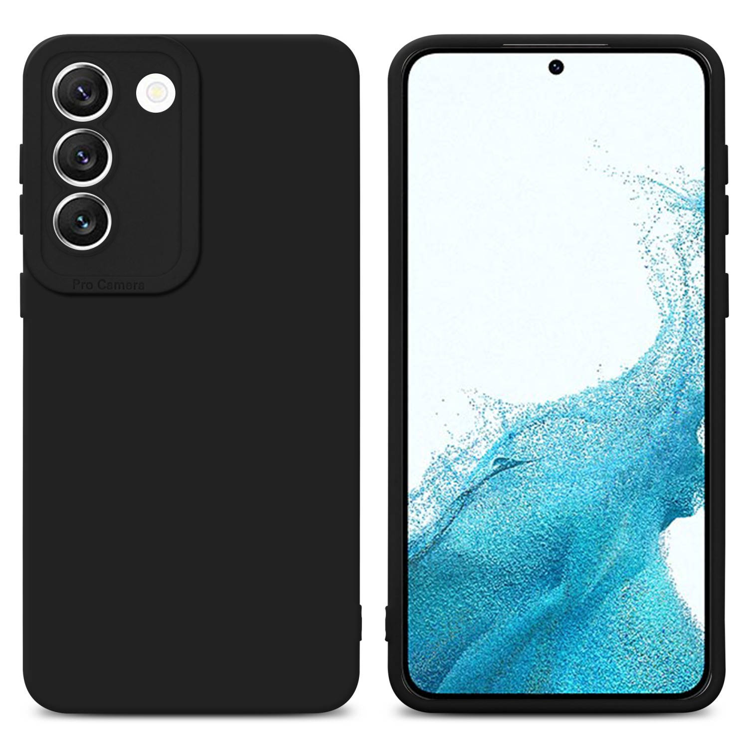 Cadorabo Hoesje voor Samsung Galaxy S22 in FLUID ZWART - Beschermhoes gemaakt van flexibel TPU silicone