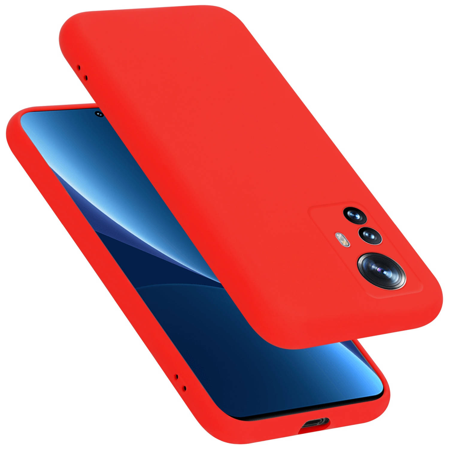 Cadorabo Hoes compatibel met Xiaomi 12 PRO in LIQUID ROOD - Beschermhoes gemaakt van flexibel TPU silicone
