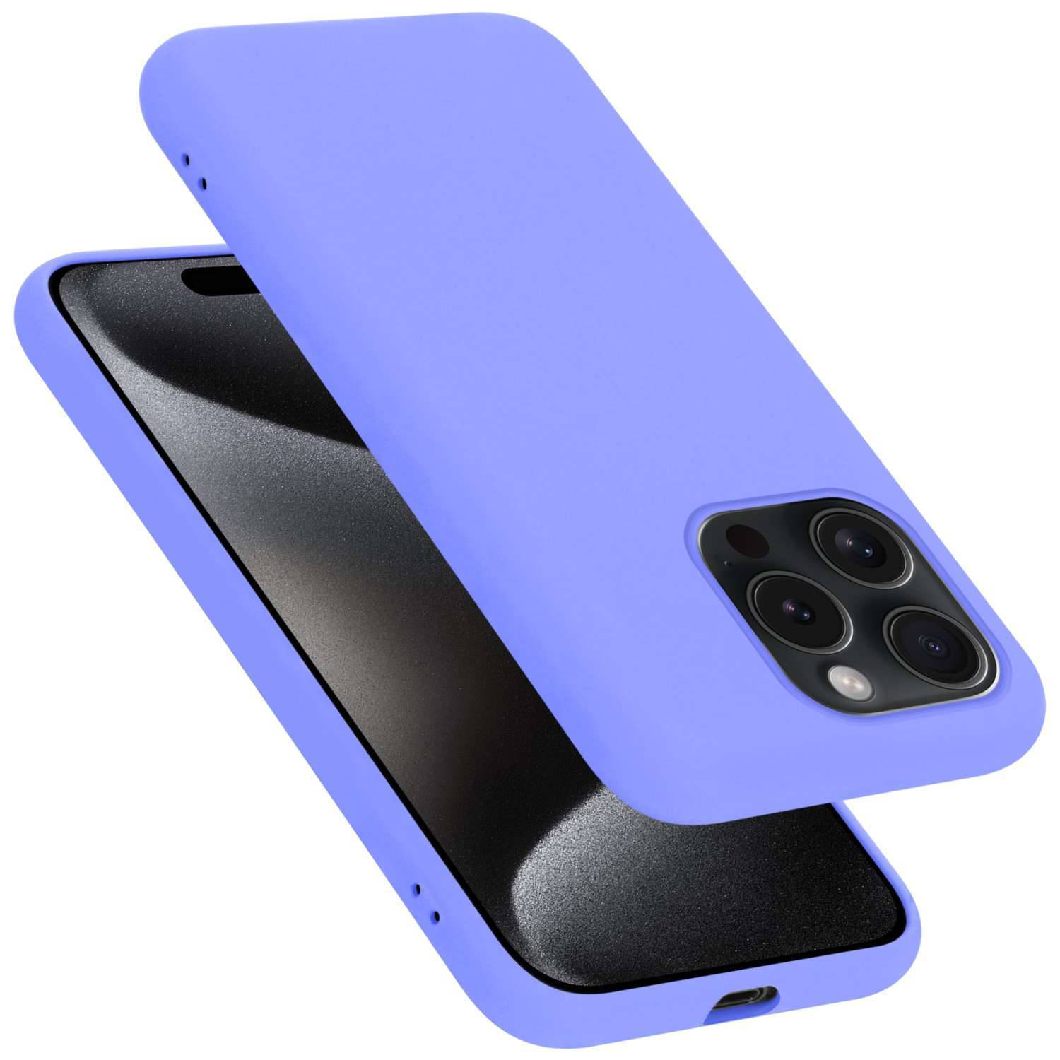 Cadorabo Hoesje voor Apple iPhone 15 PRO in LIQUID LICHT PAARS - Beschermhoes gemaakt van flexibel TPU silicone Case Cover