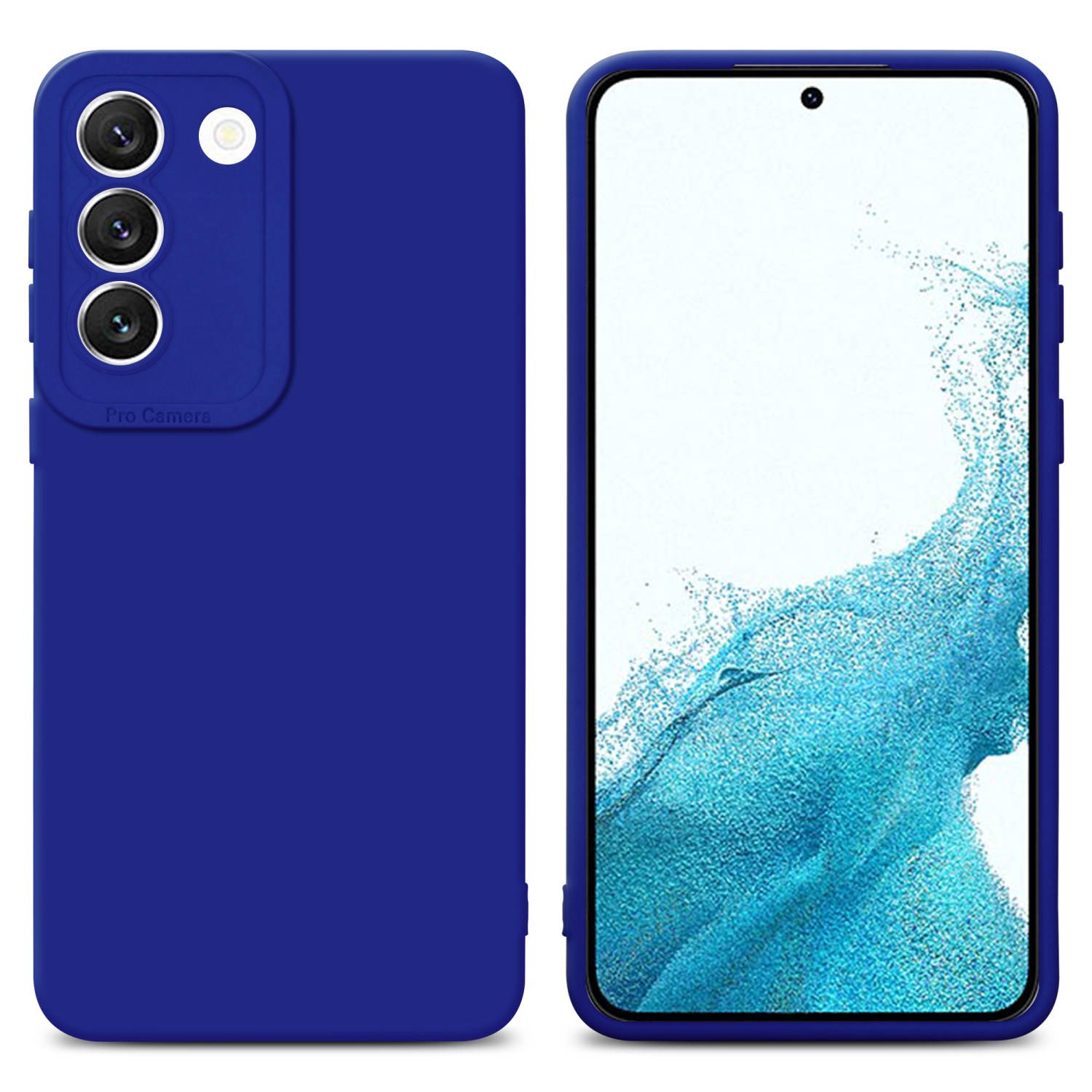 Cadorabo Hoesje voor Samsung Galaxy S22 in FLUID BLAUW - Beschermhoes gemaakt van flexibel TPU silicone