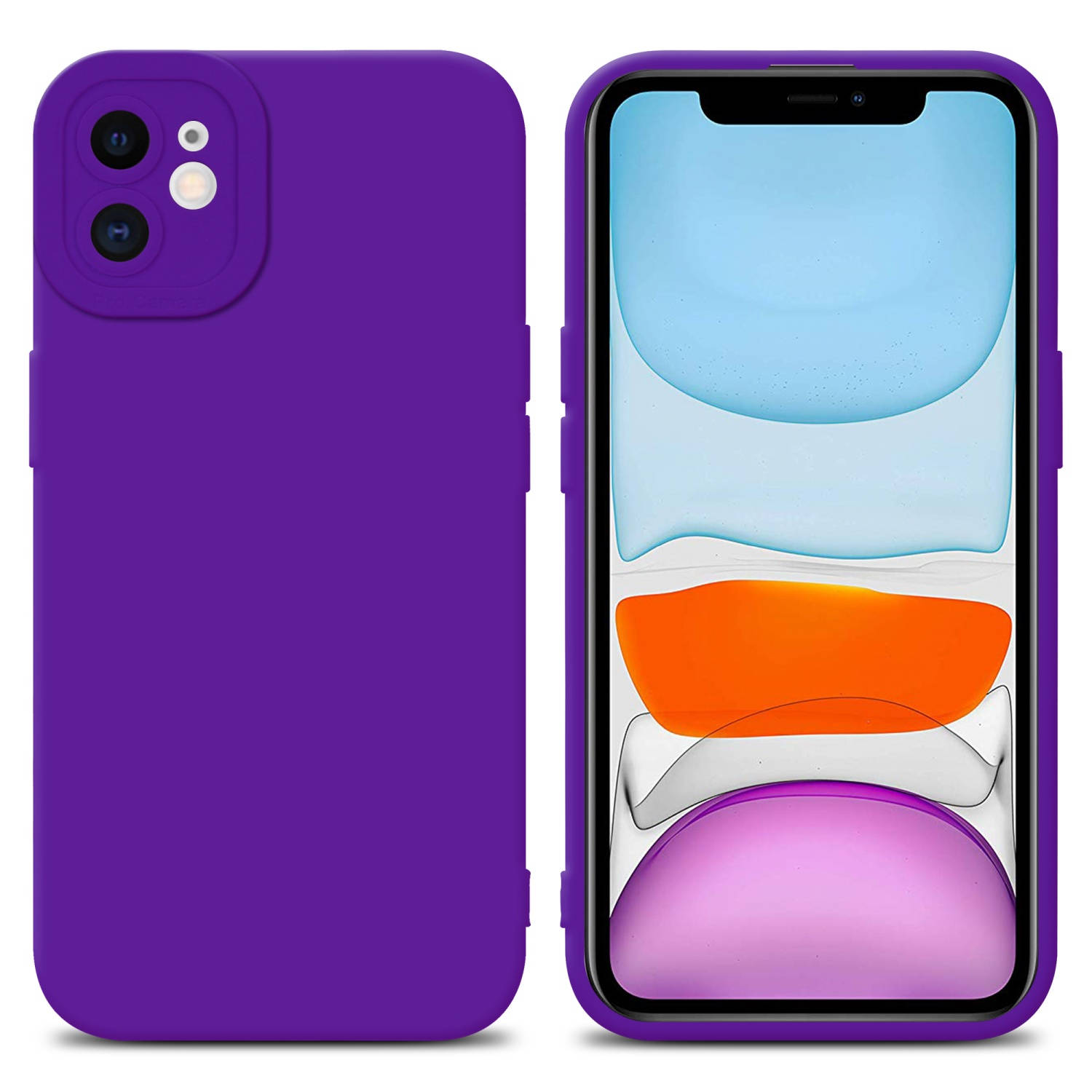 Cadorabo Hoesje voor Apple iPhone 12 in FLUID DONKER PAARS - Beschermhoes gemaakt van flexibel TPU silicone