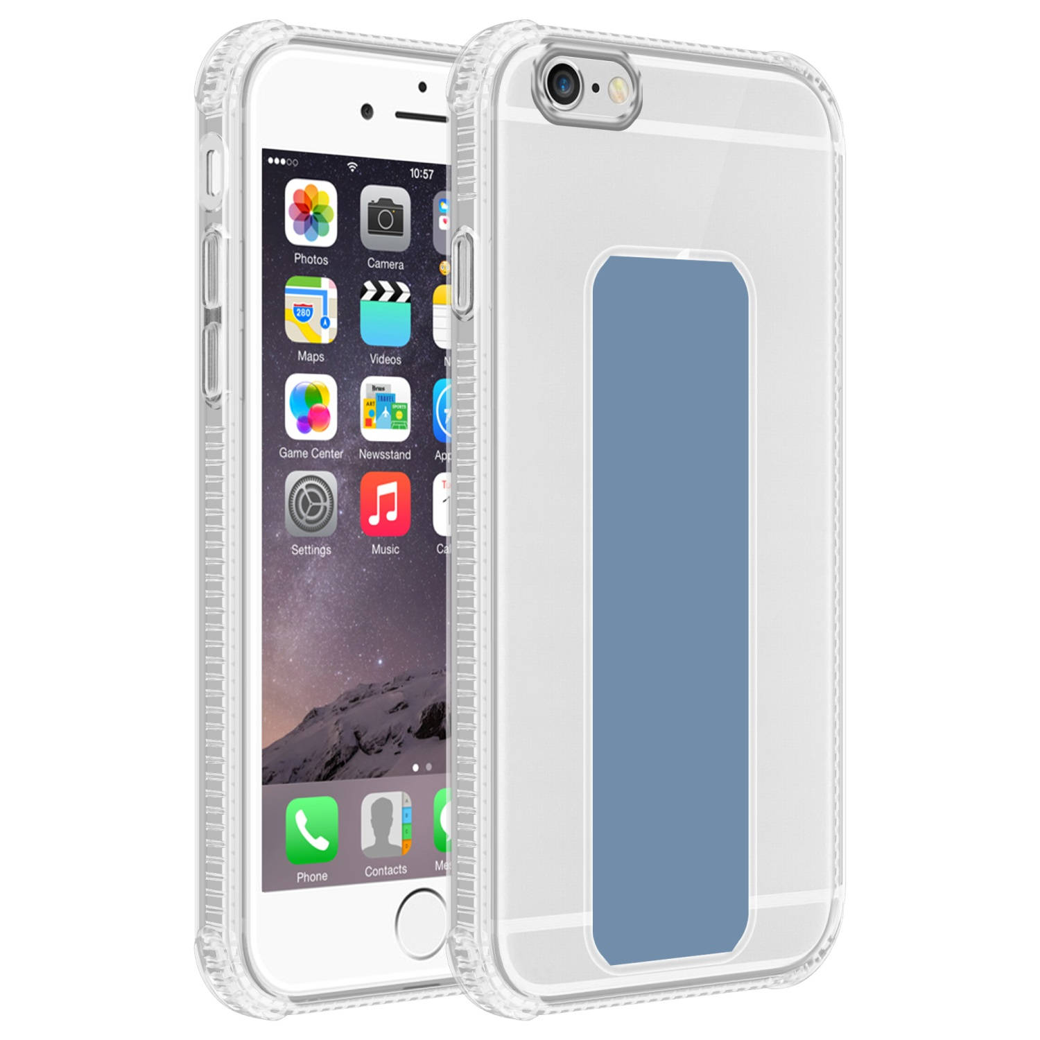 Cadorabo Hoesje voor Apple iPhone 6 / 6S in LICHT BLAUW - Beschermhoes gemaakt van flexibel TPU silicone met houder en standfunctie