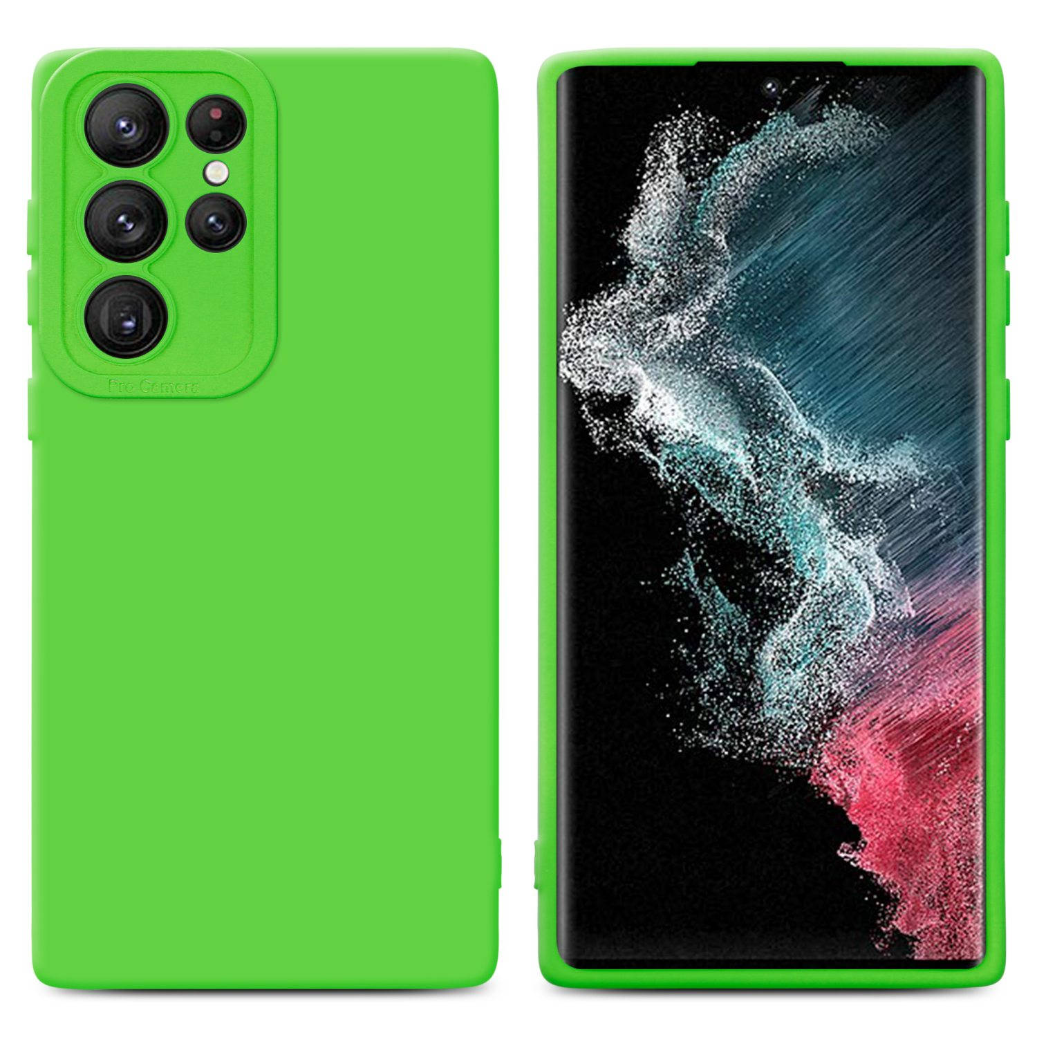 Cadorabo Hoesje voor Samsung Galaxy S22 ULTRA in FLUID GROEN - Beschermhoes gemaakt van flexibel TPU silicone