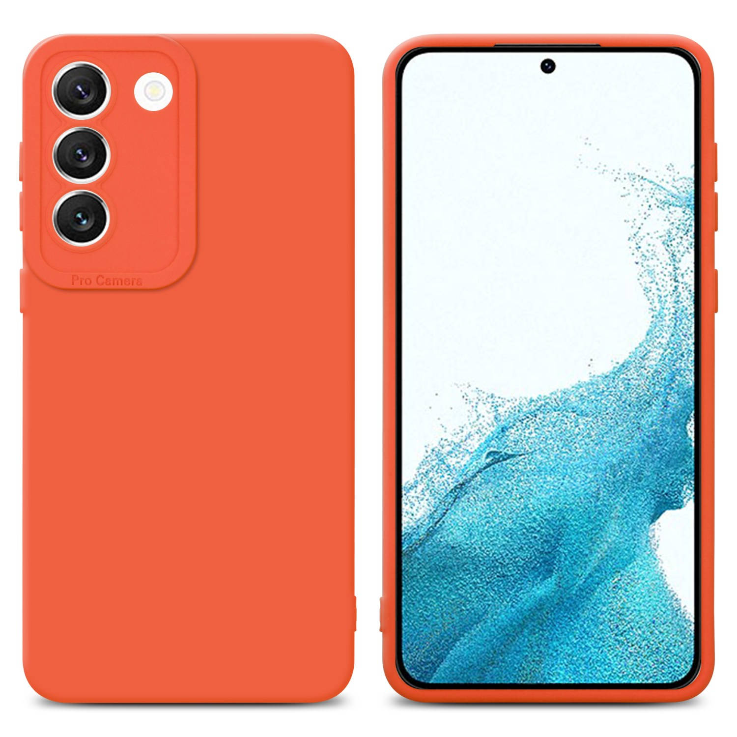 Cadorabo Hoesje voor Samsung Galaxy S22 in FLUID ORANJE - Beschermhoes gemaakt van flexibel TPU silicone