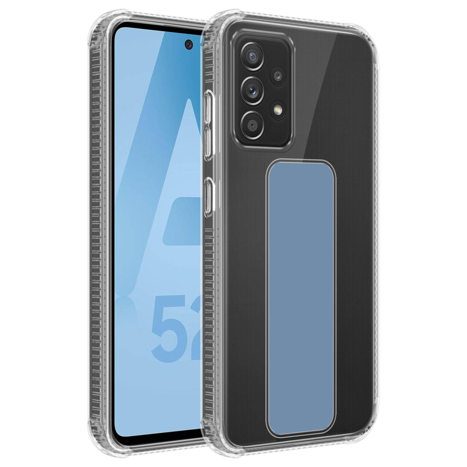 Cadorabo Hoesje voor Samsung Galaxy A52 (4G / 5G) / A52s in LICHT BLAUW - Beschermhoes gemaakt van flexibel TPU silicone met houder en standfunctie