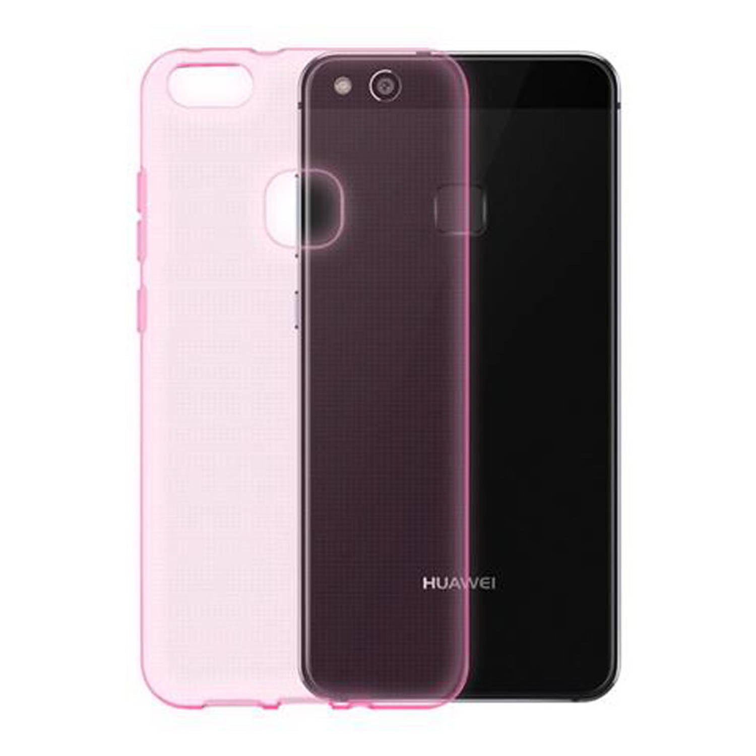 Cadorabo Hoesje voor Huawei P10 LITE in TRANSPARANT ROZE - Beschermhoes gemaakt van flexibel TPU silicone