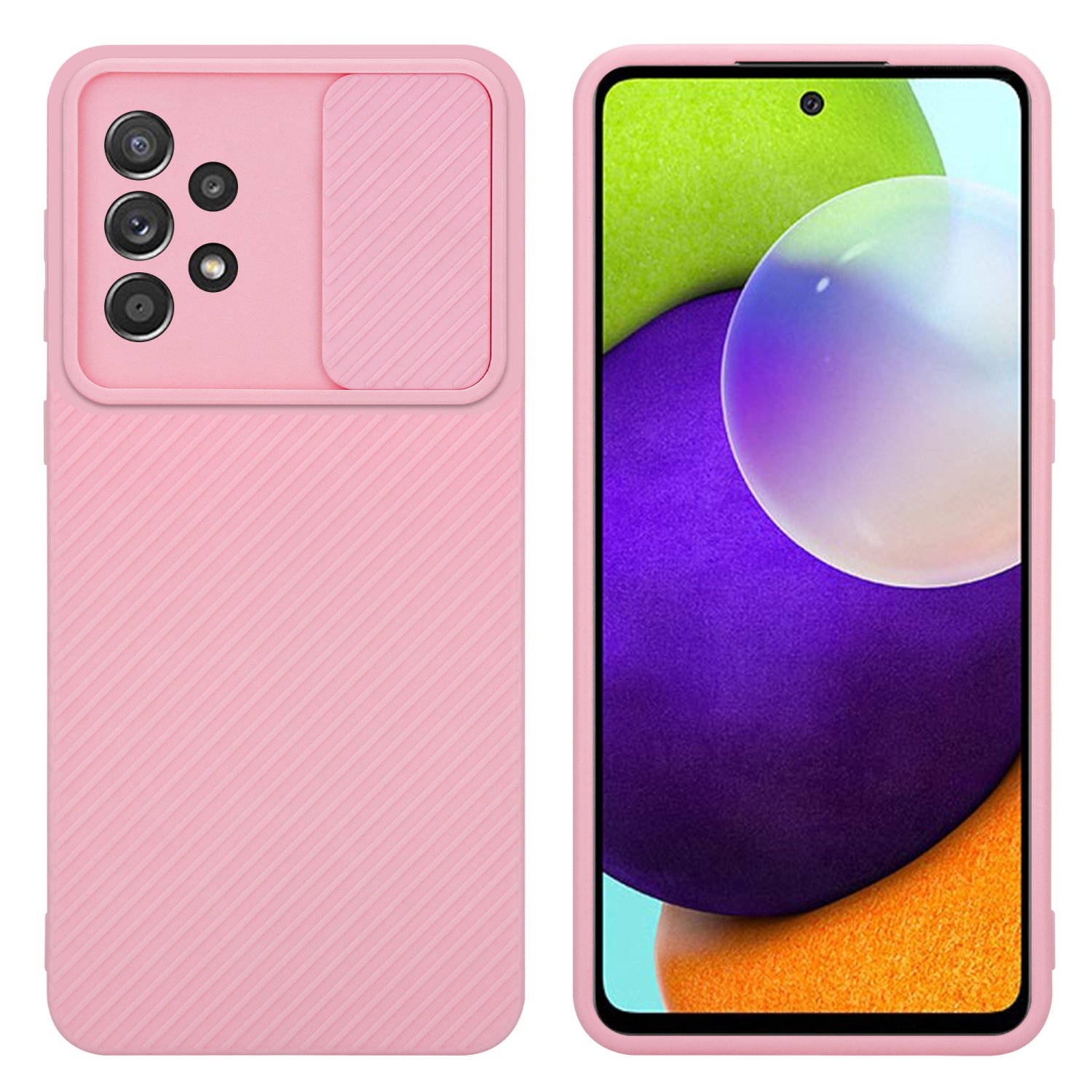 Cadorabo Hoesje voor Samsung Galaxy A52 (4G / 5G) / A52s in Bonbon Roze - Beschermende hoes van flexibel TPU-silicone en met camerabescherming