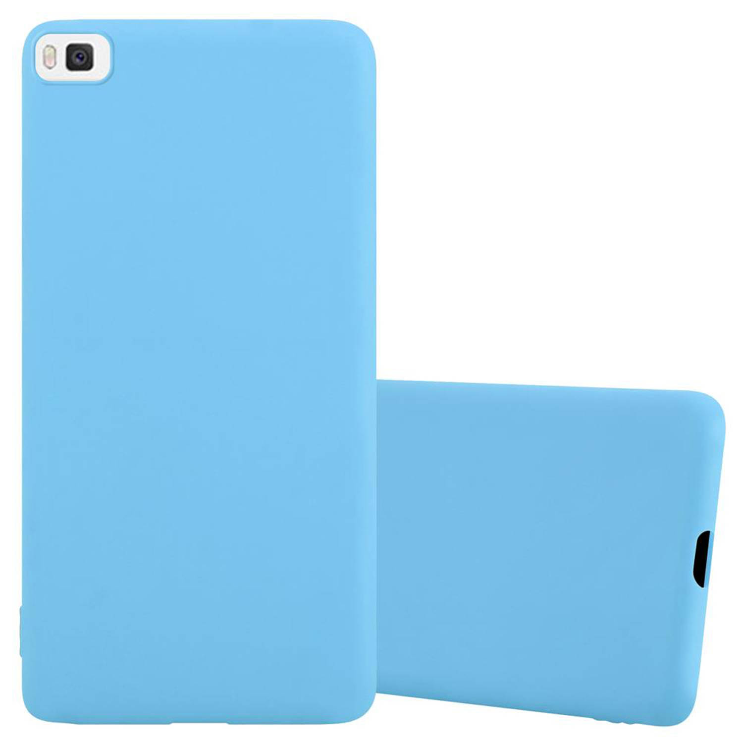 Cadorabo Hoesje voor Huawei P8 in CANDY BLAUW - Beschermhoes gemaakt van flexibel TPU silicone