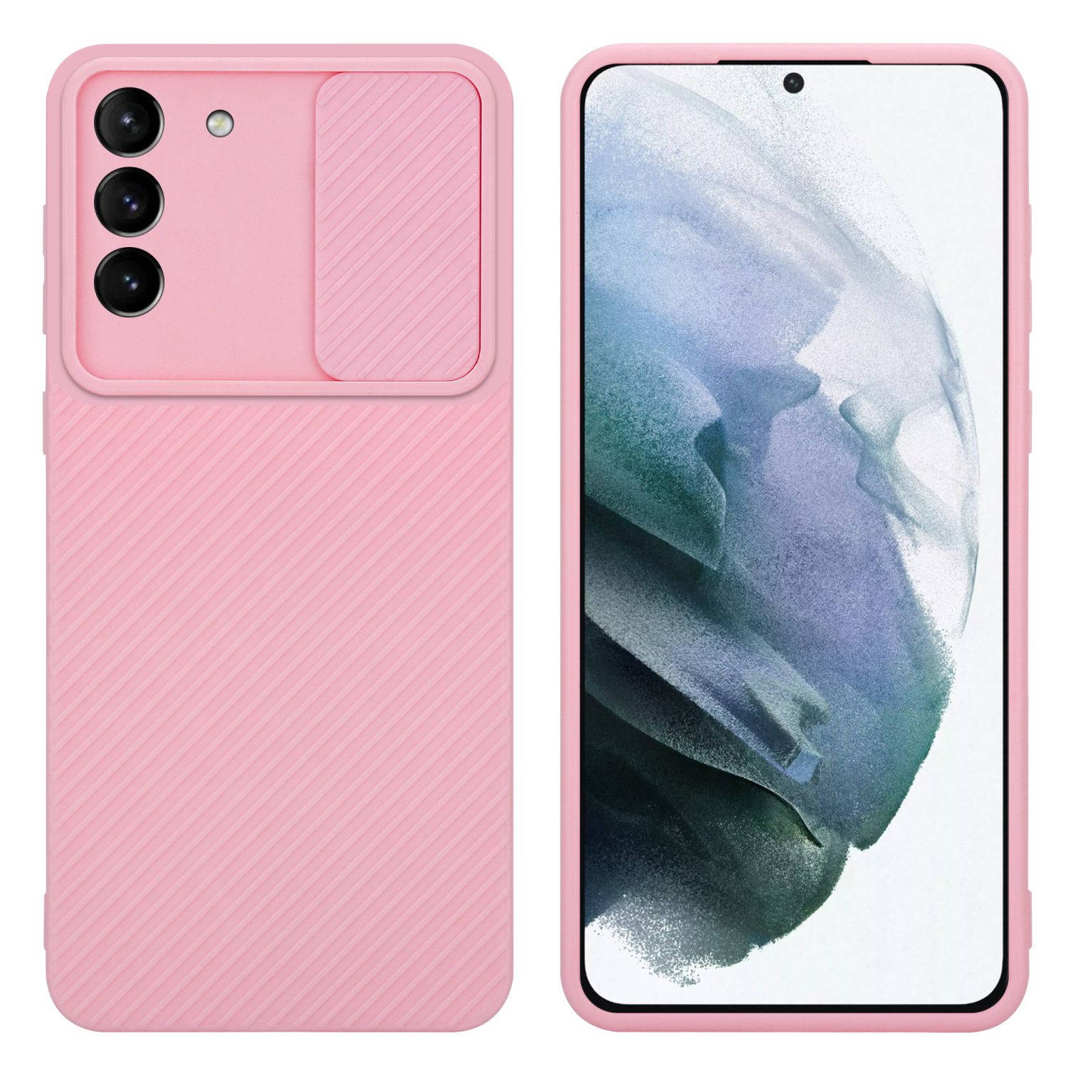 Cadorabo Hoesje voor Samsung Galaxy S21 PLUS in Bonbon Roze - Beschermende hoes van flexibel TPU-silicone en met camerabescherming