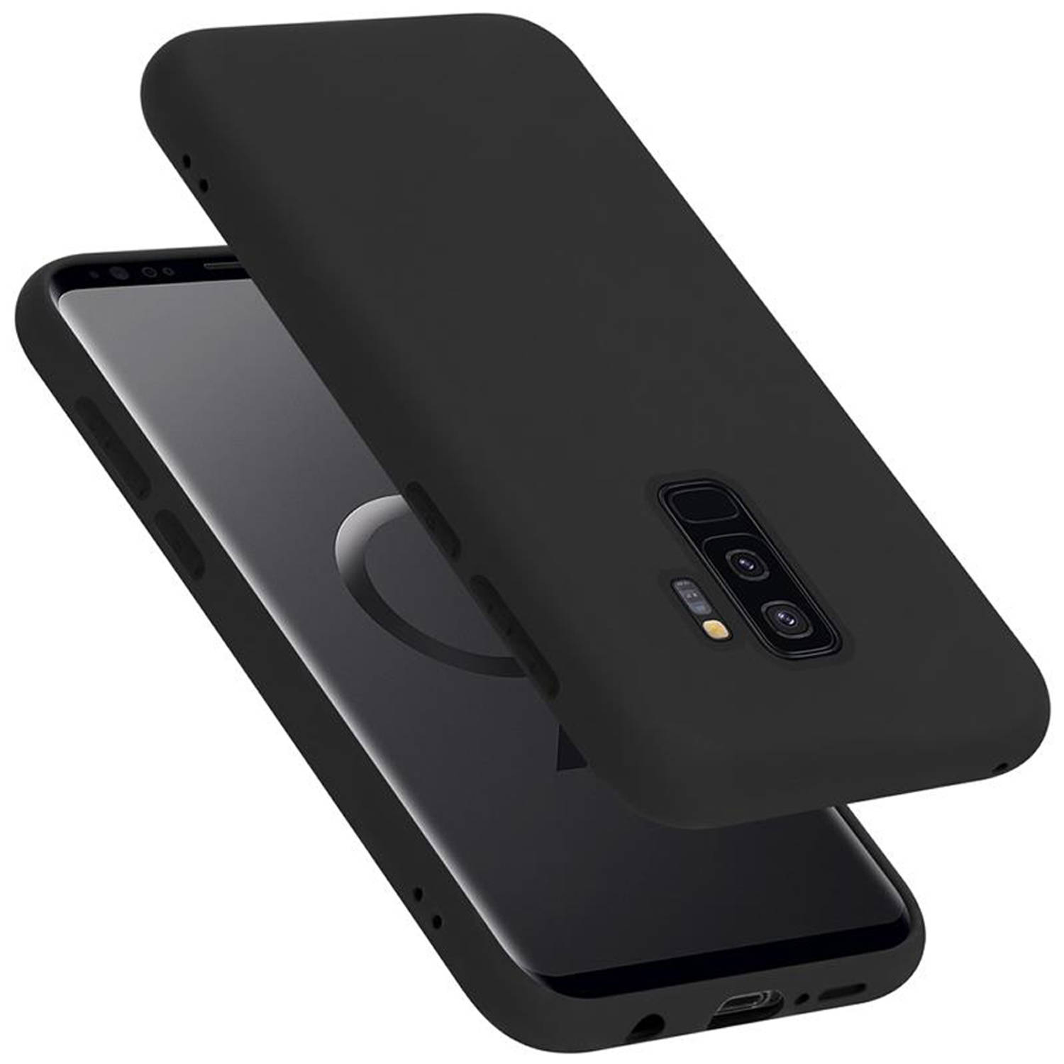 Cadorabo Hoesje voor Samsung Galaxy S9 PLUS in LIQUID ZWART - Beschermhoes gemaakt van flexibel TPU silicone