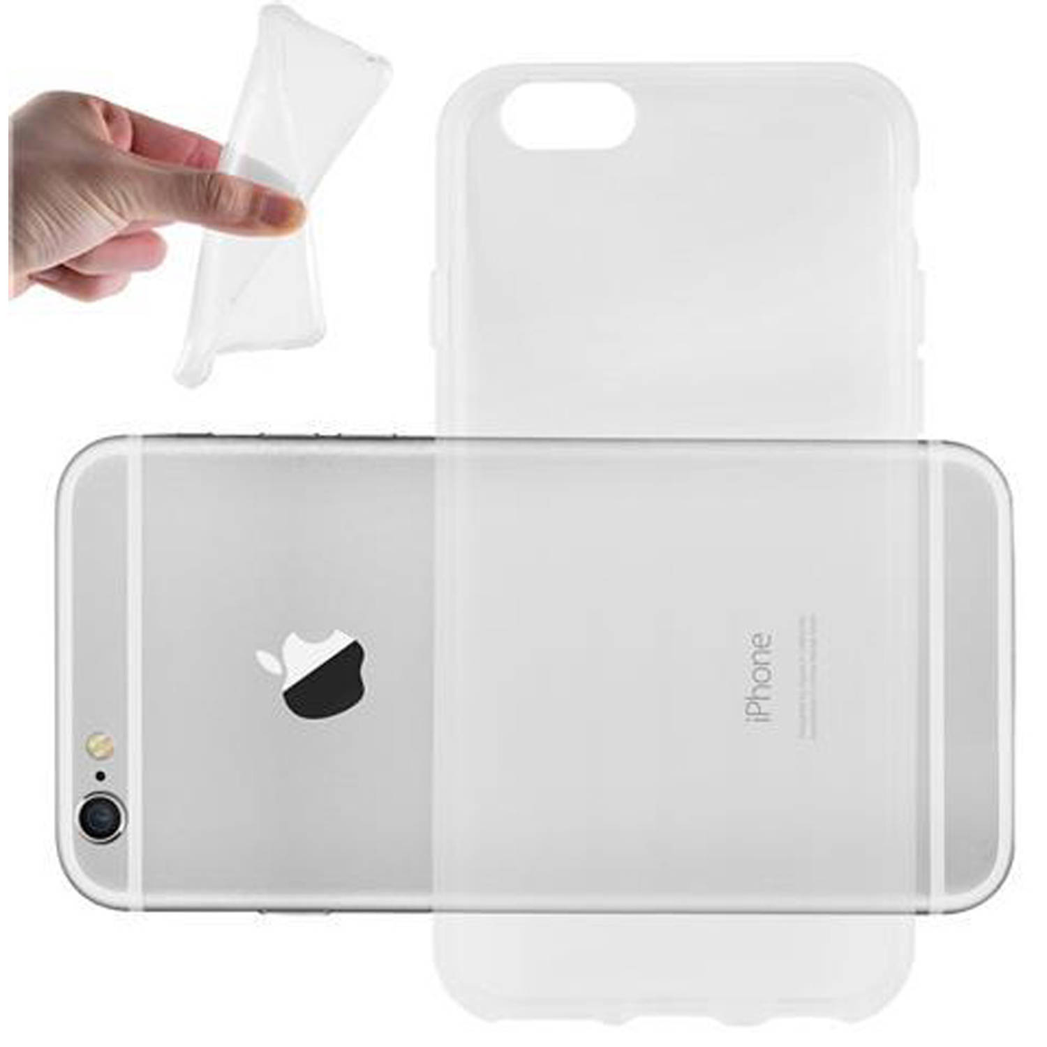 Cadorabo Hoesje geschikt voor Apple iPhone 6-6S in VOLLEDIG TRANSPARANT Beschermhoes Cover gemaakt v