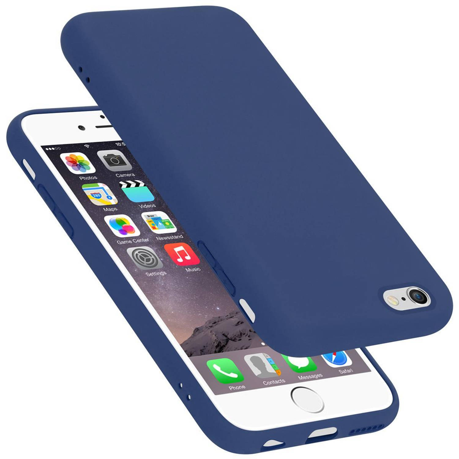 Cadorabo Hoesje geschikt voor Apple iPhone 6 PLUS-6S PLUS Case in LIQUID BLAUW Beschermhoes TPU sili
