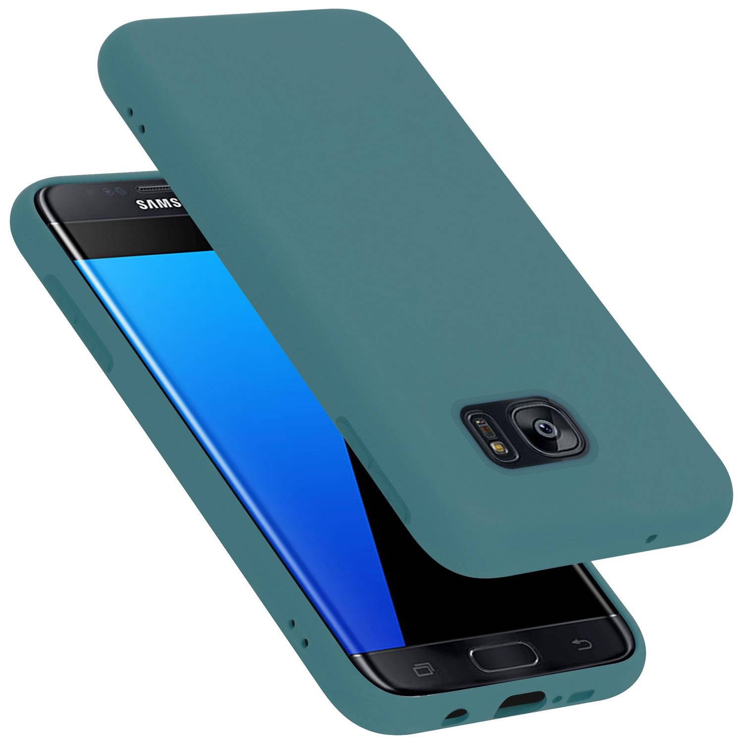 Cadorabo Hoesje voor Samsung Galaxy S7 EDGE in LIQUID GROEN - Beschermhoes gemaakt van flexibel TPU silicone