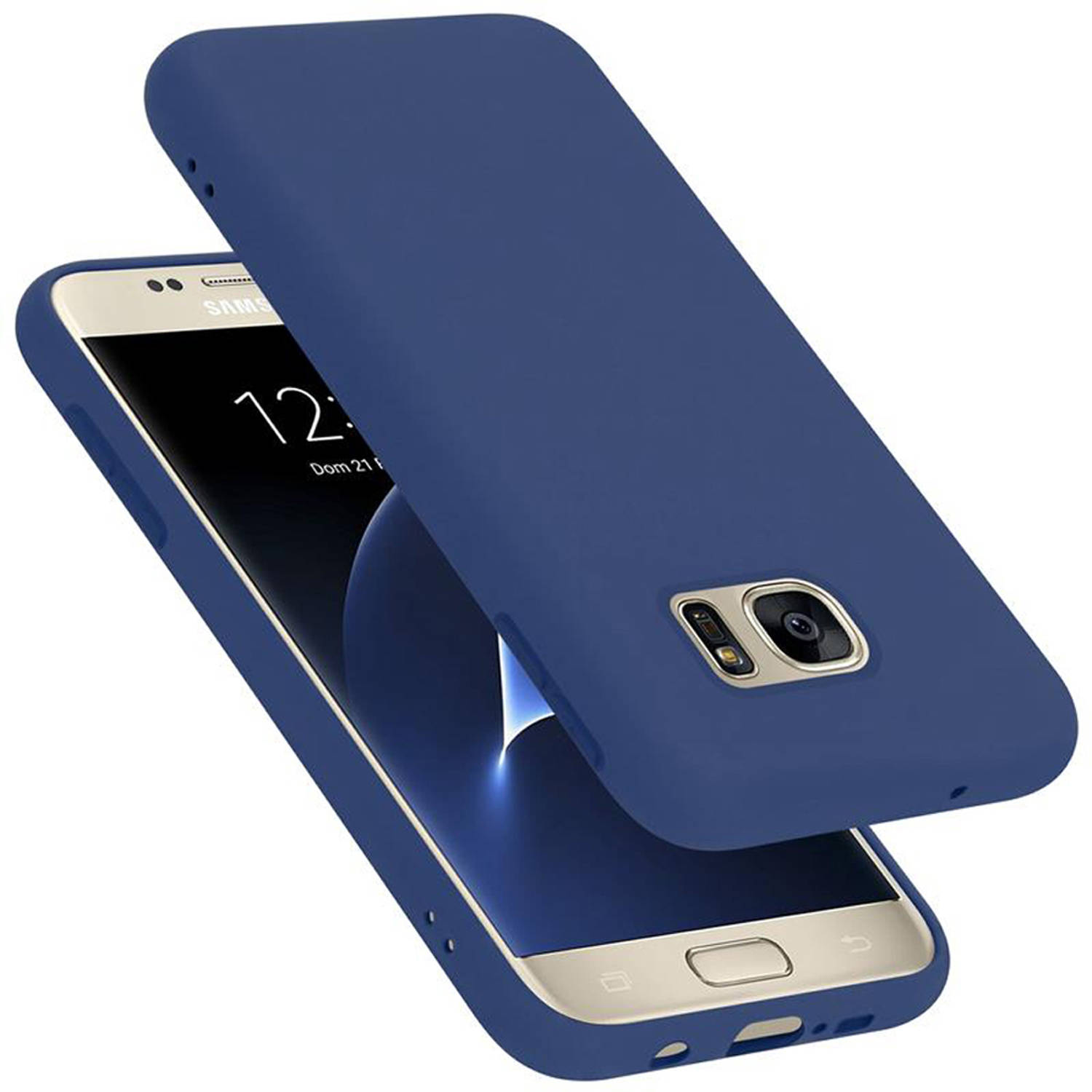 Cadorabo Hoesje voor Samsung Galaxy S7 in LIQUID BLAUW - Beschermhoes gemaakt van flexibel TPU silicone