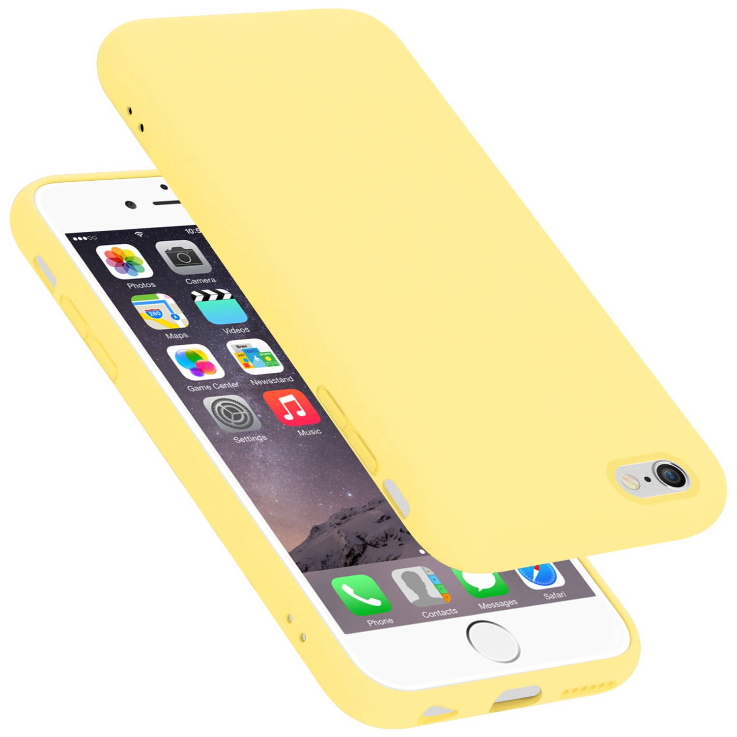 Cadorabo Hoesje voor Apple iPhone 6 / 6S in LIQUID GEEL - Beschermhoes gemaakt van flexibel TPU silicone