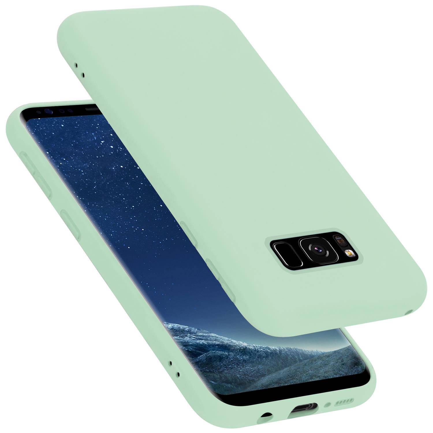 Cadorabo Hoesje voor Samsung Galaxy S8 in LIQUID LICHT GROEN - Beschermhoes gemaakt van flexibel TPU silicone