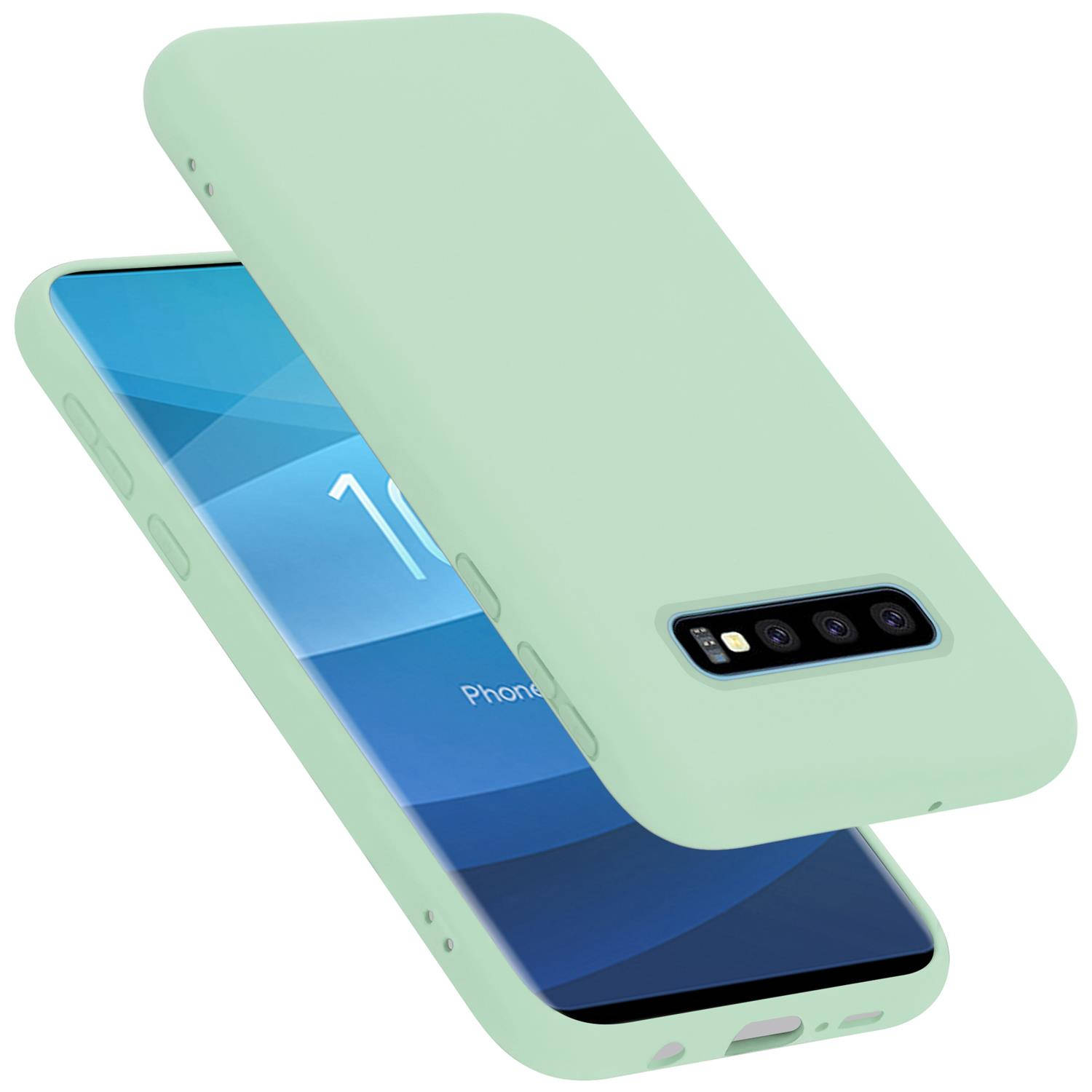 Cadorabo Hoesje voor Samsung Galaxy S10 PLUS in LIQUID LICHT GROEN - Beschermhoes gemaakt van flexibel TPU silicone