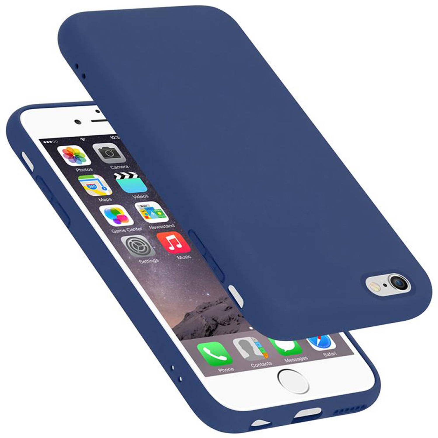 Cadorabo Hoesje geschikt voor Apple iPhone 6-6S Case in LIQUID BLAUW Beschermhoes TPU silicone Cover