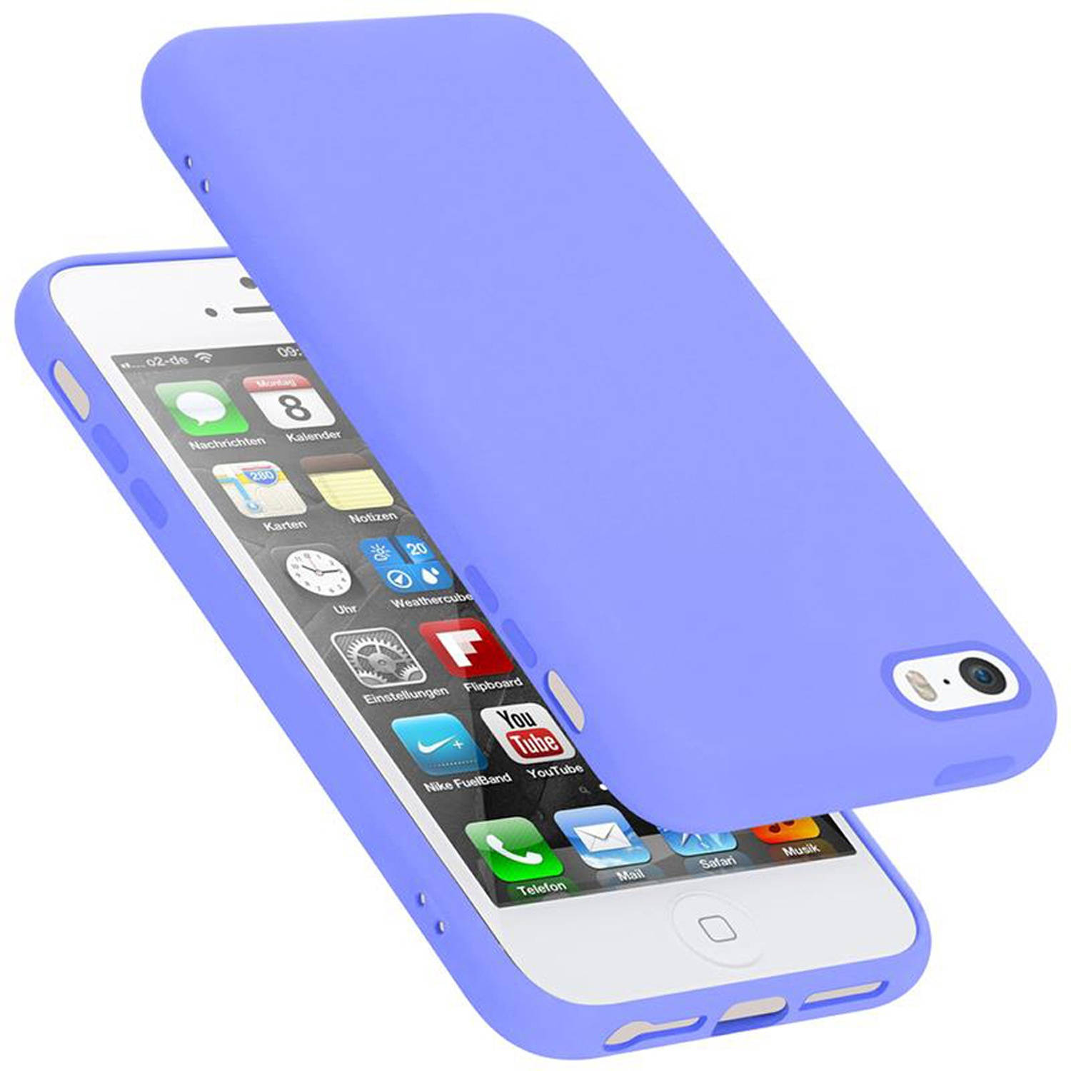 Cadorabo Hoesje voor Apple iPhone 5 / 5S / SE 2016 in LIQUID LICHT PAARS - Beschermhoes gemaakt van flexibel TPU silicone