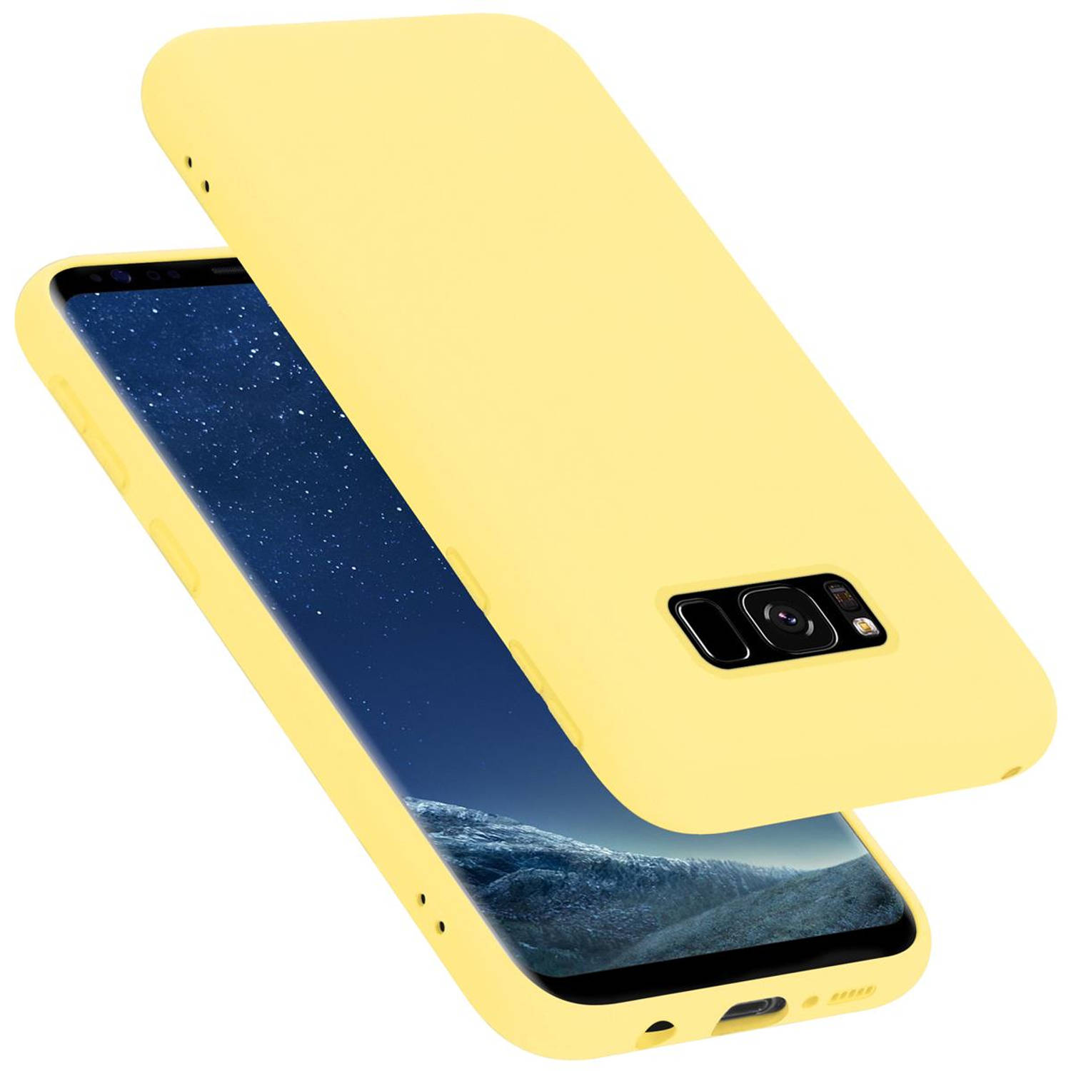 Cadorabo Hoesje voor Samsung Galaxy S8 in LIQUID GEEL - Beschermhoes gemaakt van flexibel TPU silicone