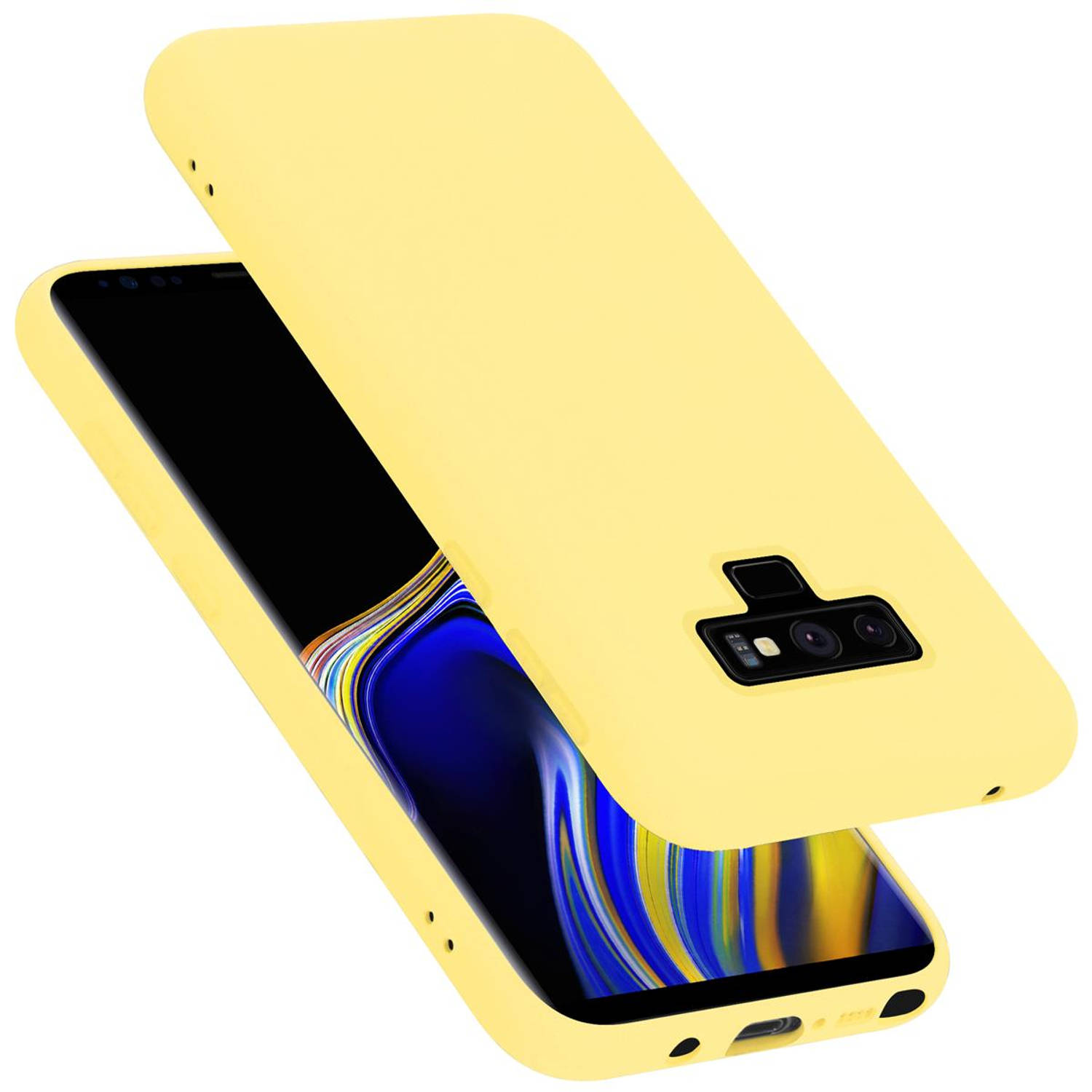 Cadorabo Hoesje voor Samsung Galaxy NOTE 9 in LIQUID GEEL - Beschermhoes gemaakt van flexibel TPU silicone