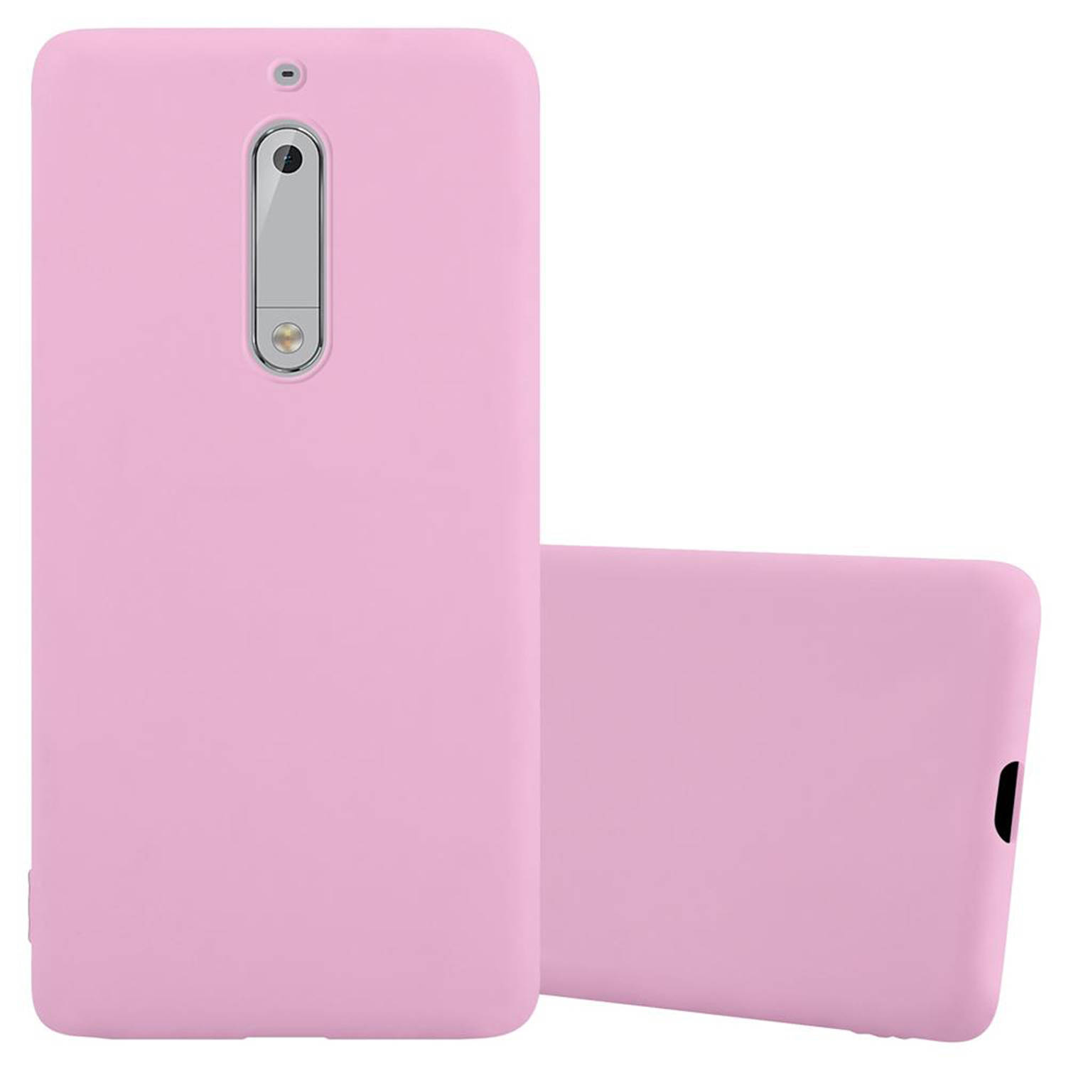 Cadorabo Hoesje voor Nokia 5 2017 in CANDY ROZE - Beschermhoes gemaakt van flexibel TPU silicone