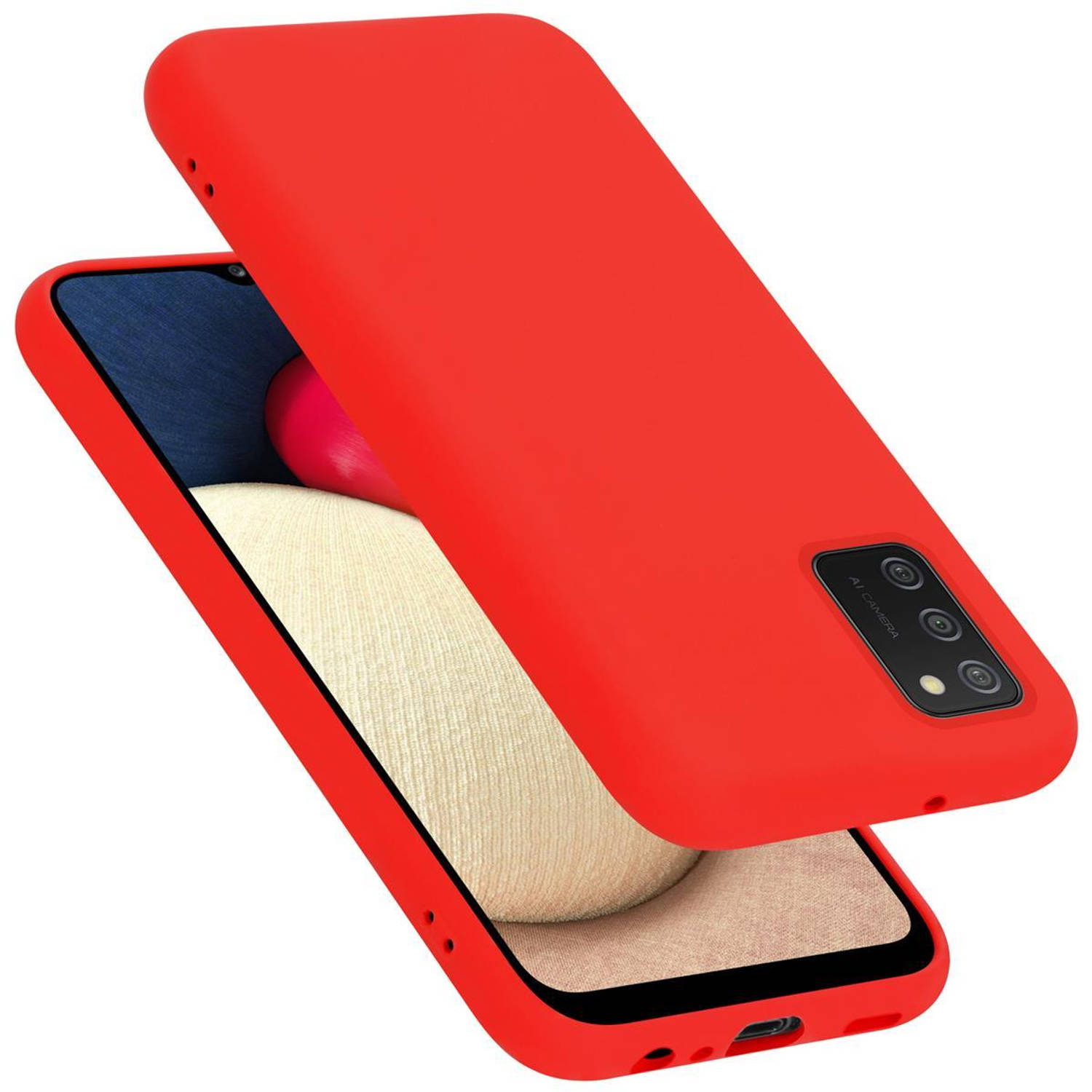 Cadorabo Hoesje voor Samsung Galaxy A02s in LIQUID ROOD - Beschermhoes gemaakt van flexibel TPU silicone