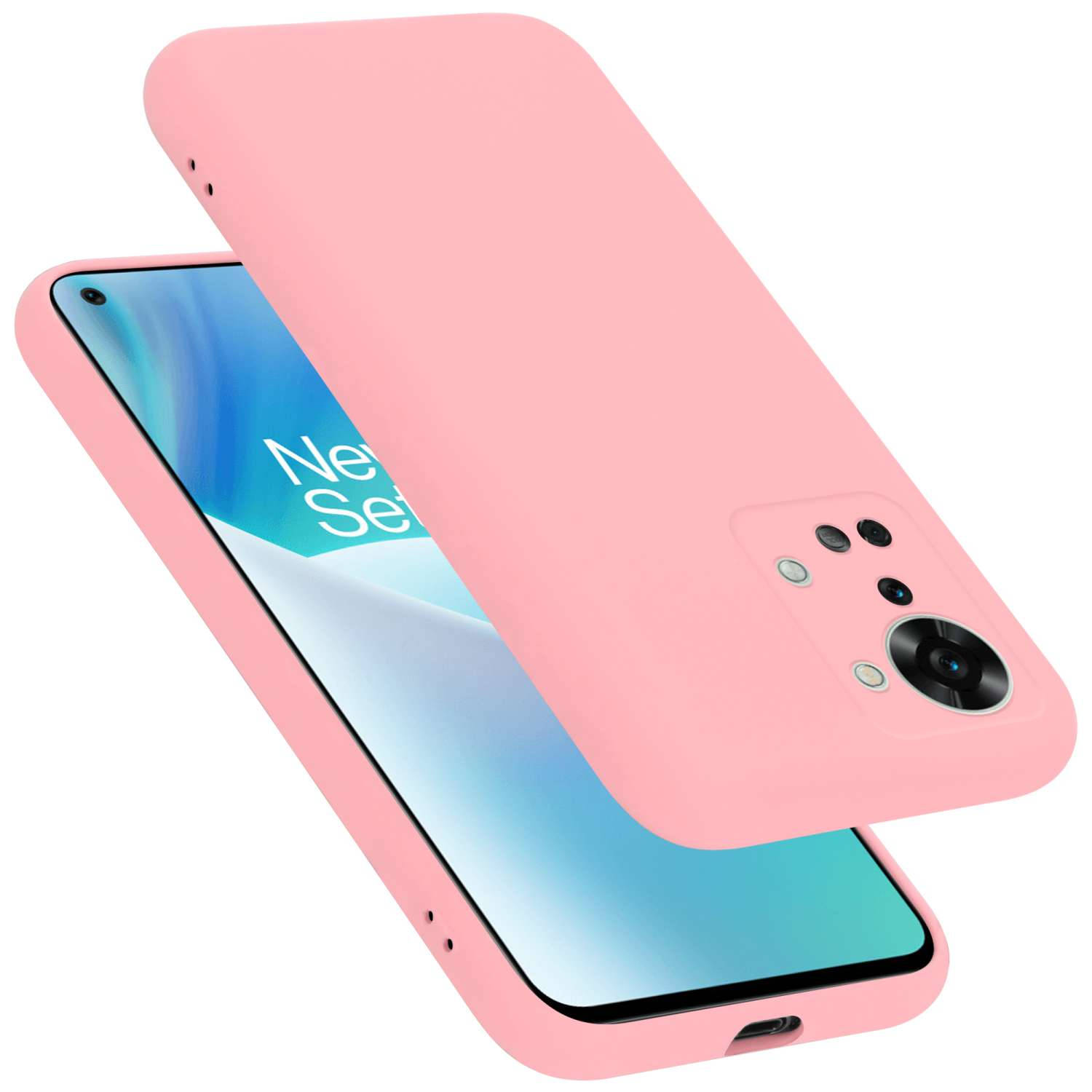 Cadorabo Hoesje voor OnePlus Nord 2T in LIQUID ROZE - Beschermhoes gemaakt van flexibel TPU silicone Case Cover