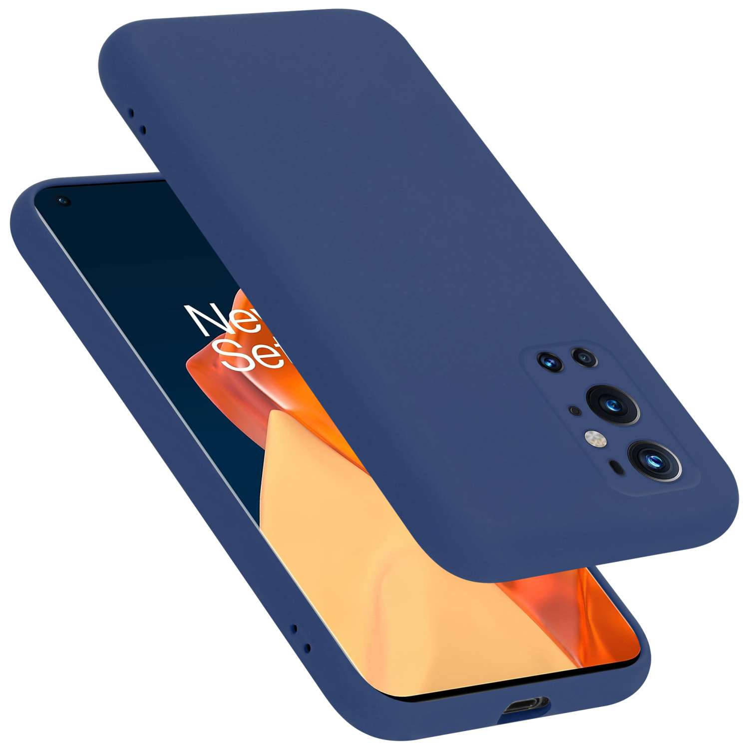 Cadorabo Hoesje voor OnePlus 9 PRO in LIQUID BLAUW - Beschermhoes gemaakt van flexibel TPU silicone Case Cover