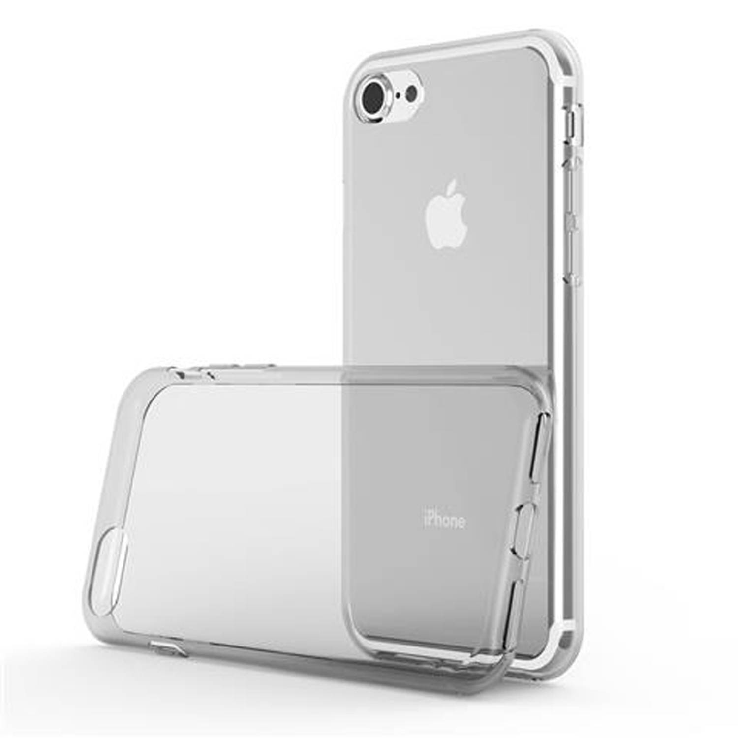 Cadorabo Hoesje voor Apple iPhone 7 / 7S / 8 / SE 2020 in VOLLEDIG TRANSPARANT - Beschermhoes gemaakt van flexibel TPU silicone