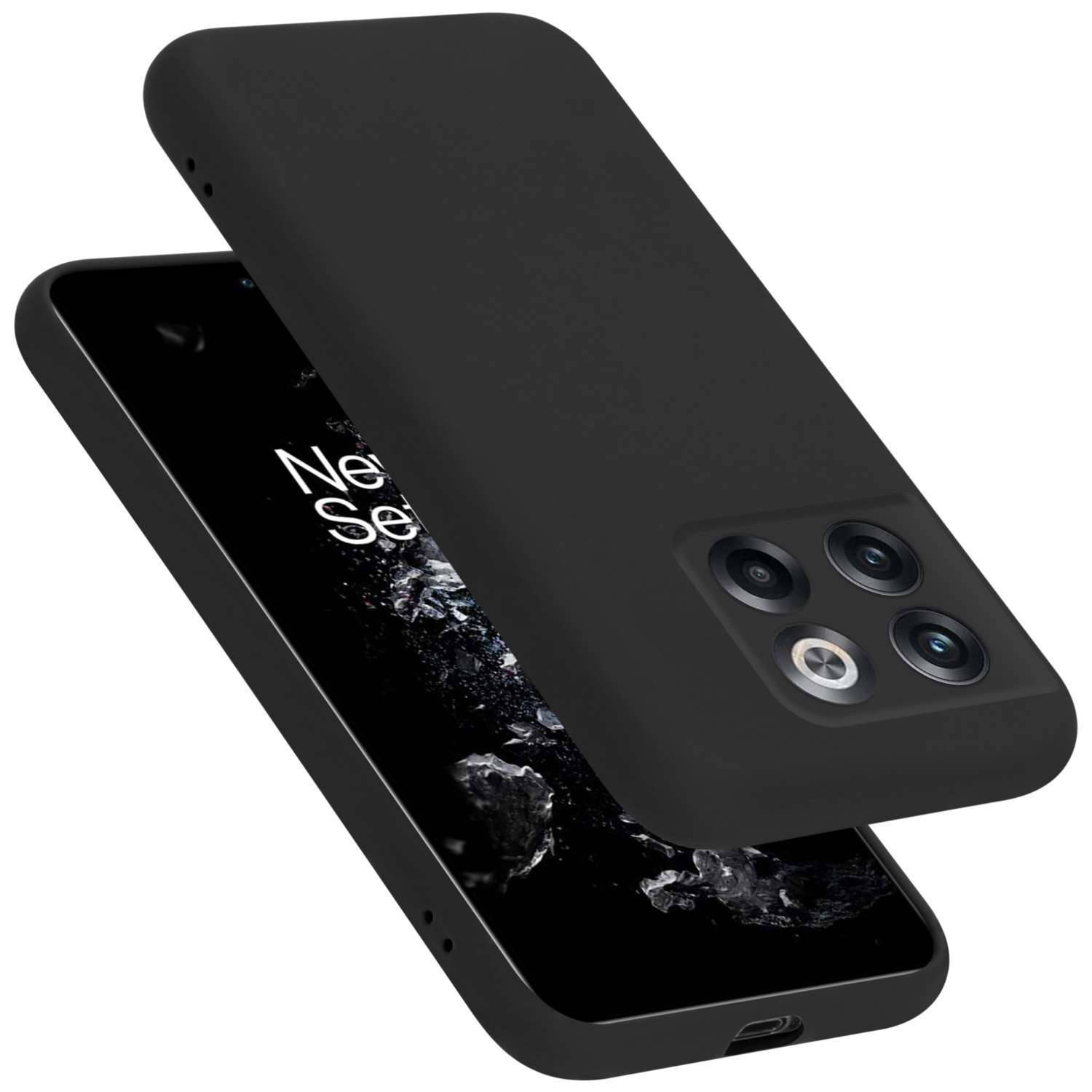 Cadorabo Hoesje voor OnePlus 10T / ACE PRO in LIQUID ZWART - Beschermhoes gemaakt van flexibel TPU silicone Case Cover