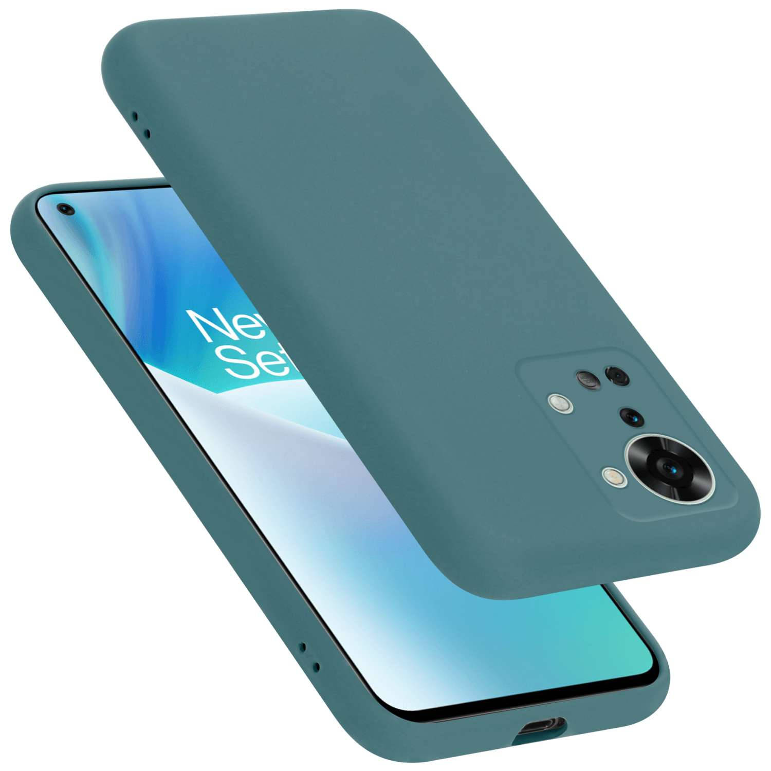 Cadorabo Hoesje voor OnePlus Nord 2T in LIQUID GROEN - Beschermhoes gemaakt van flexibel TPU silicone Case Cover