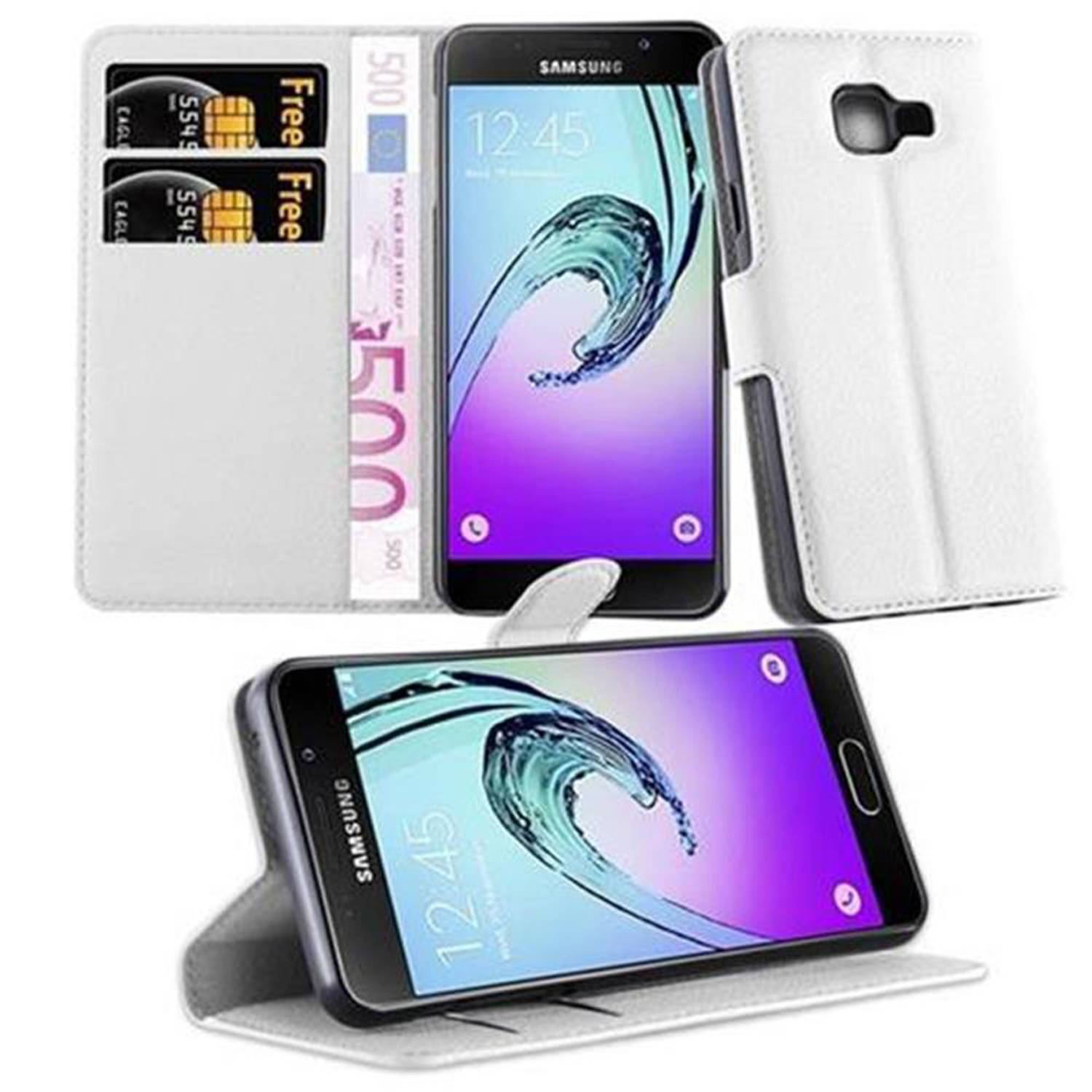 Cadorabo Hoesje voor Samsung Galaxy A3 2016 in ARCTISCH WIT - Beschermend etui met magnetische sluiting