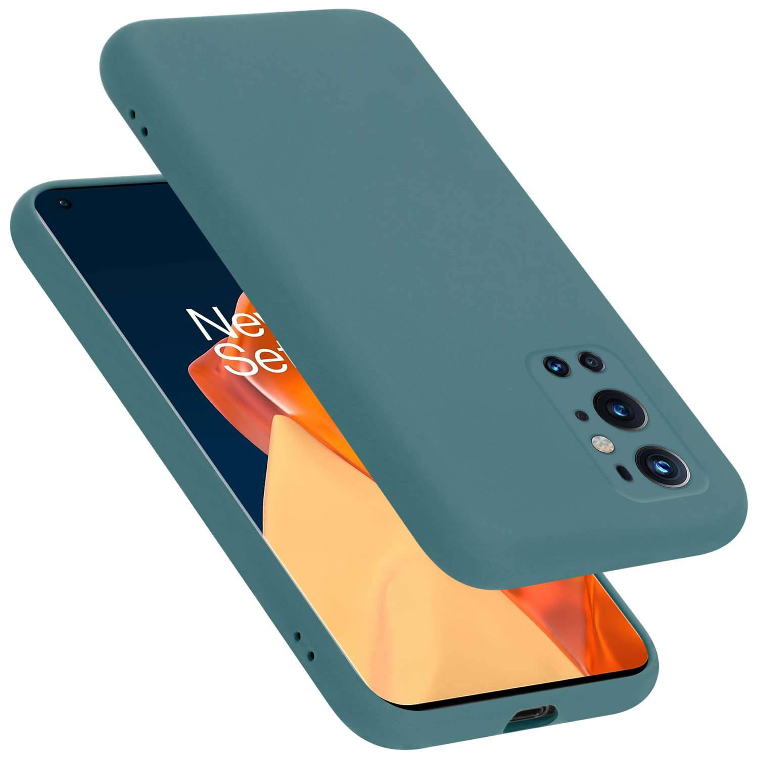Cadorabo Hoesje voor OnePlus 9 PRO in LIQUID GROEN - Beschermhoes gemaakt van flexibel TPU silicone Case Cover